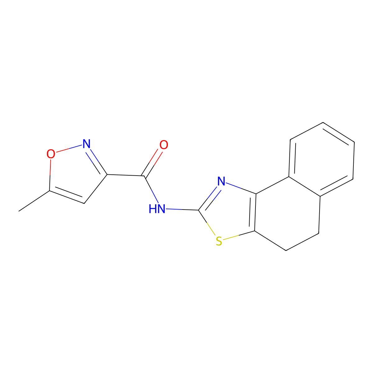 N-(4,5-dihydronaphtho[1,2-d]thiazol-2-yl)-5-methylisoxazole-3-carboxamide molecular structure, CAS 300664-40-8