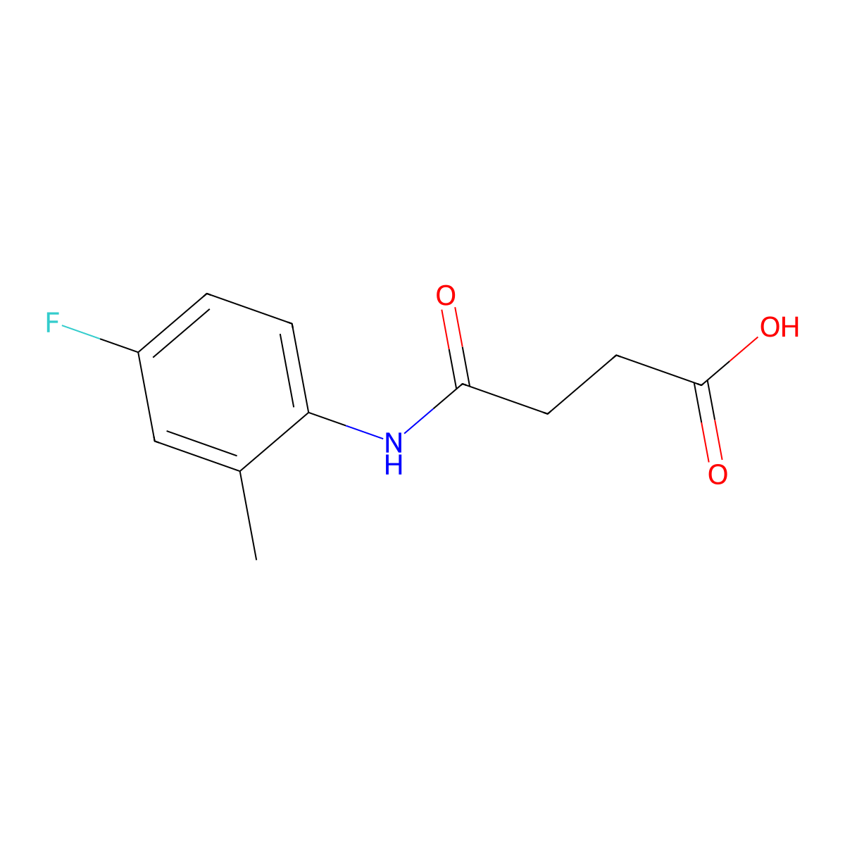 3-[(4-Fluoro-2-methylphenyl)carbamoyl]propanoic acid molecular structure, CAS 300664-44-2