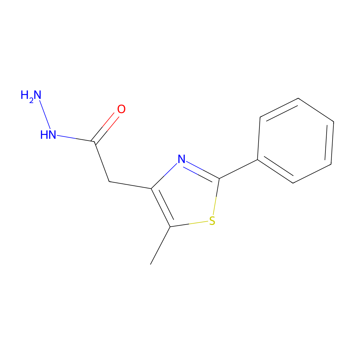 2-(5-Methyl-2-phenyl-1,3-thiazol-4-yl)ethanohydrazide molecular structure, CAS 300664-52-2