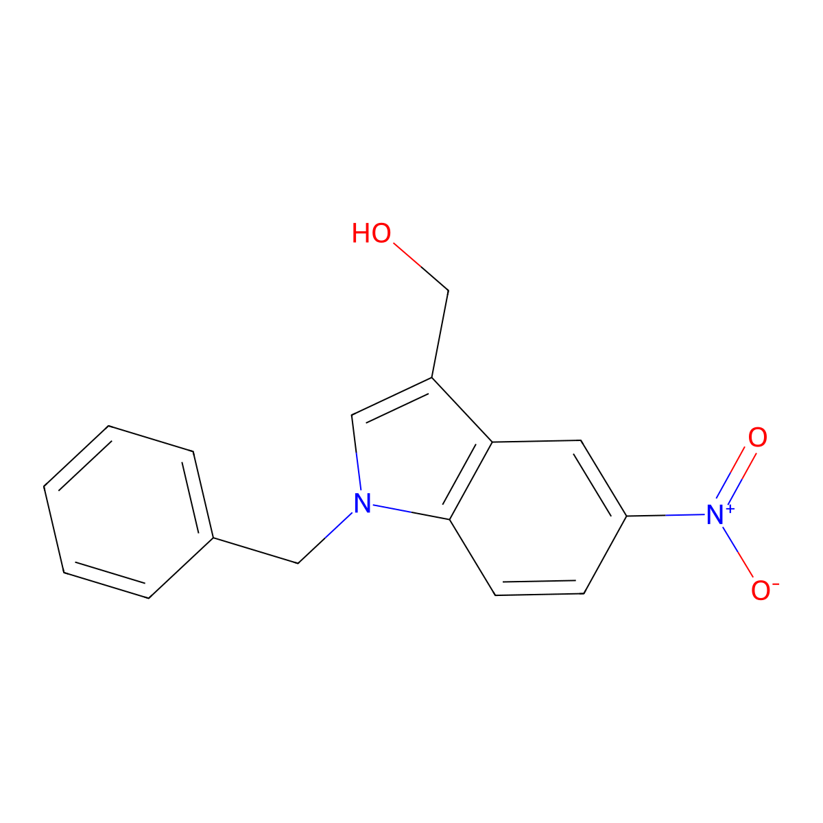 (1-benzyl-5-nitro-1H-3-indolyl)methanol molecular structure, CAS 300664-55-5