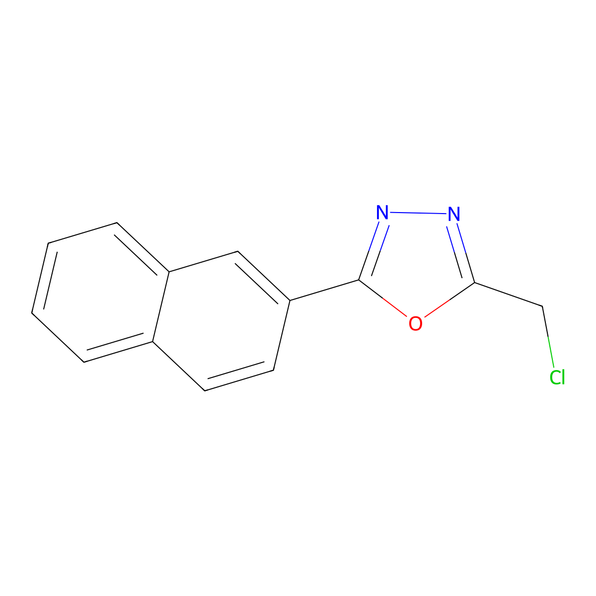 2-(Chloromethyl)-5-(2-naphthyl)-1,3,4-oxadiazole molecular structure, CAS 300665-29-6