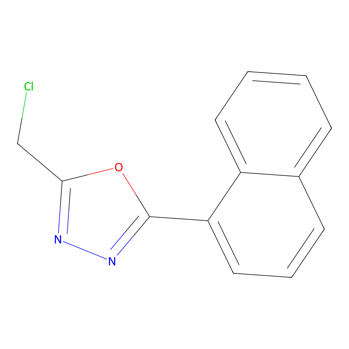 2-(Chloromethyl)-5-(naphthalen-1-yl)-1,3,4-oxadiazole molecular structure, CAS 300665-47-8