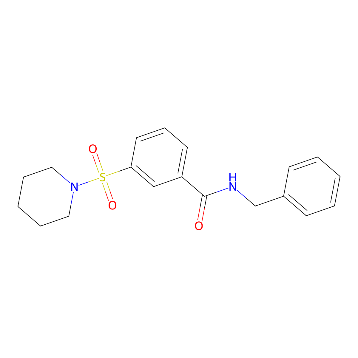 N-benzyl-3-piperidin-1-ylsulfonylbenzamide molecular structure, CAS 300667-25-8
