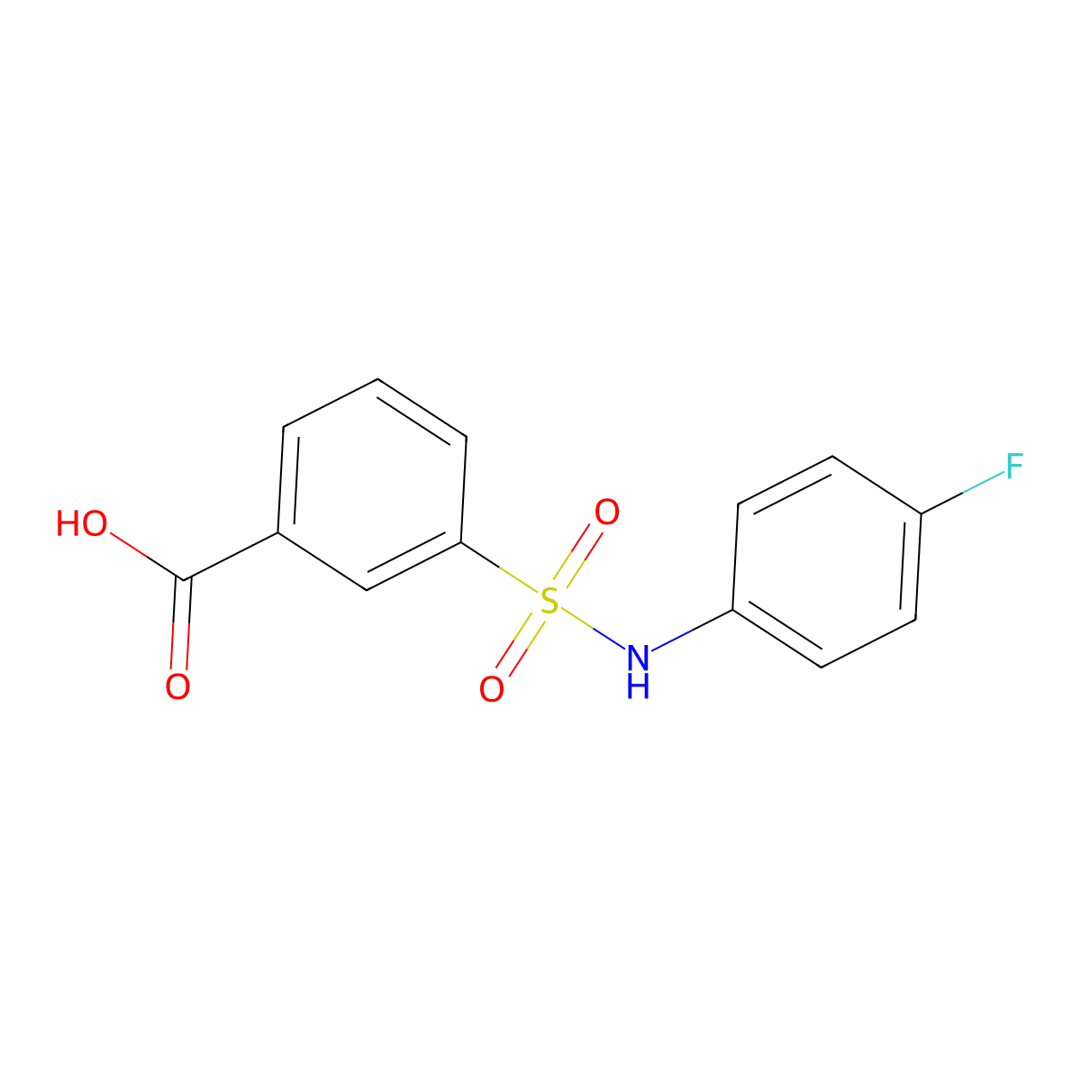 3-[(4-fluorophenyl)sulfamoyl]benzoic Acid molecular structure, CAS 300667-27-0