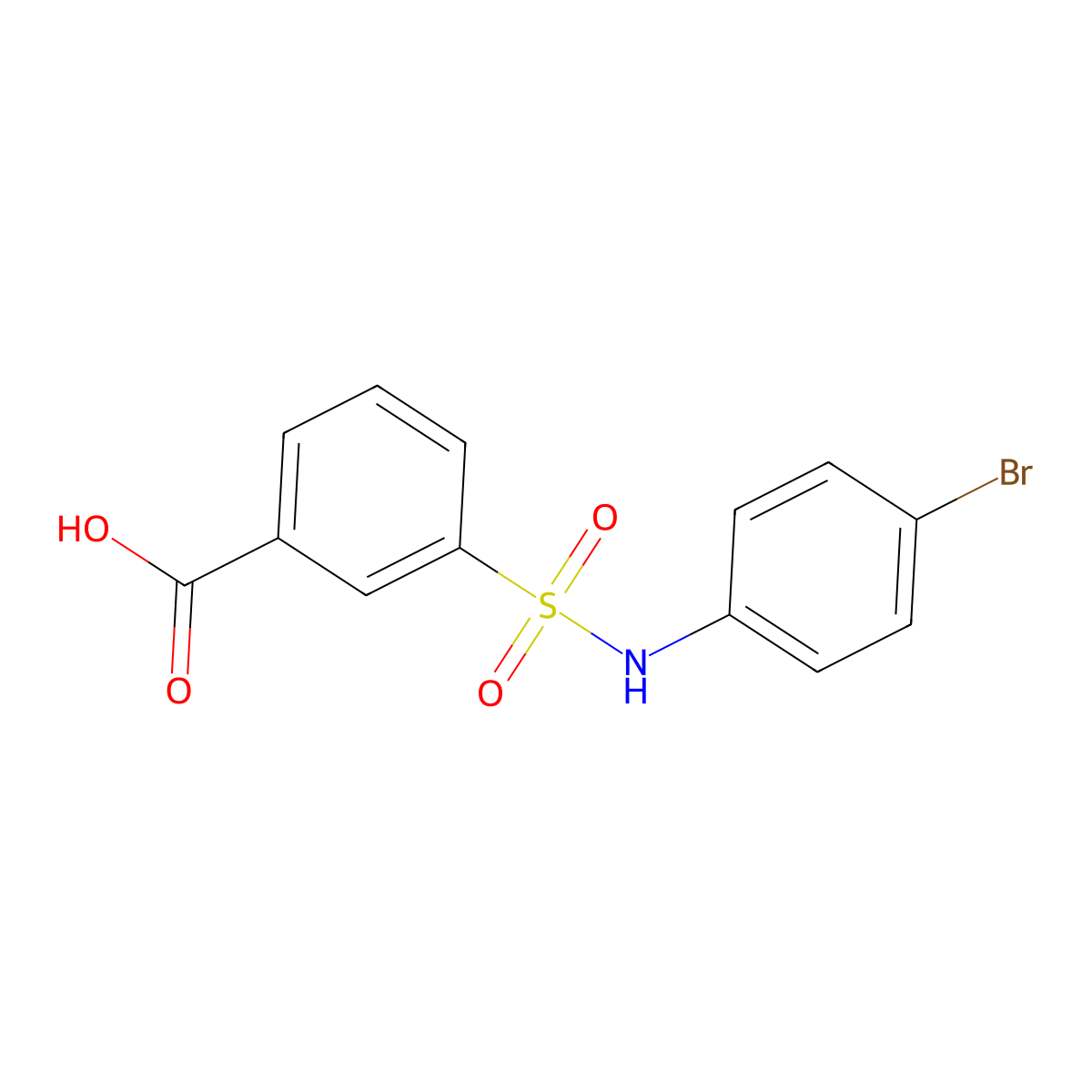 3-[(4-Bromophenyl)sulfamoyl]benzoic acid molecular structure, CAS 300667-30-5
