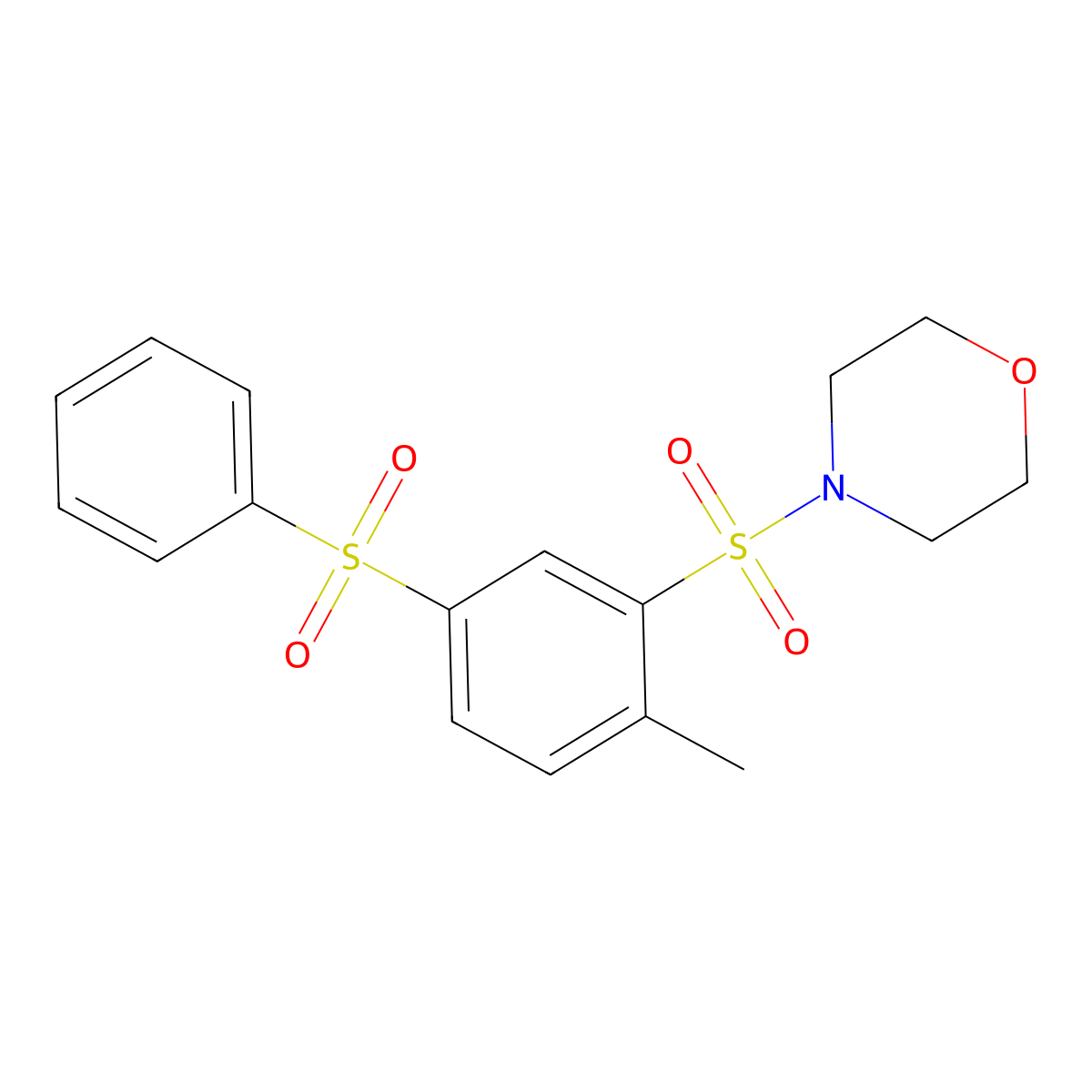 4-(5-Benzenesulfonyl-2-methyl-benzenesulfonyl)-morpholine molecular structure, CAS 300667-31-6