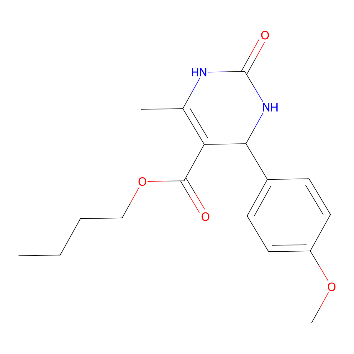 Butyl 4-(4-methoxyphenyl)-6-methyl-2-oxo-1,2,3,4-tetrahydropyrimidine-5-carboxylate molecular structure, CAS 300667-72-5