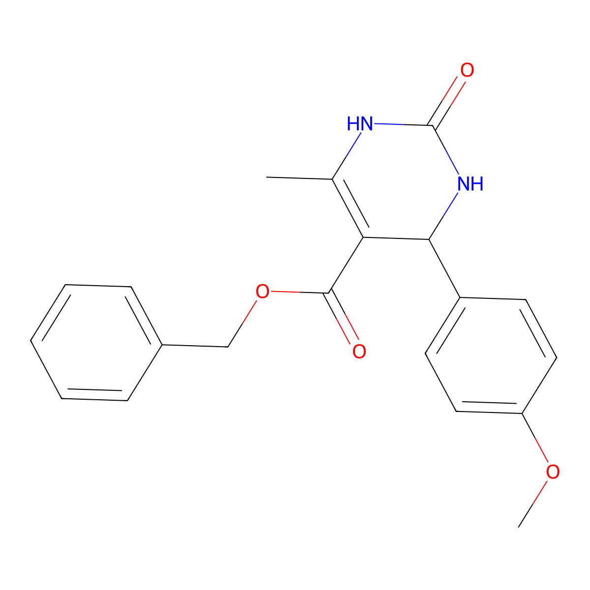 Benzyl 4-(4-methoxyphenyl)-6-methyl-2-oxo-1,2,3,4-tetrahydropyrimidine-5-carboxylate molecular structure, CAS 300667-73-6
