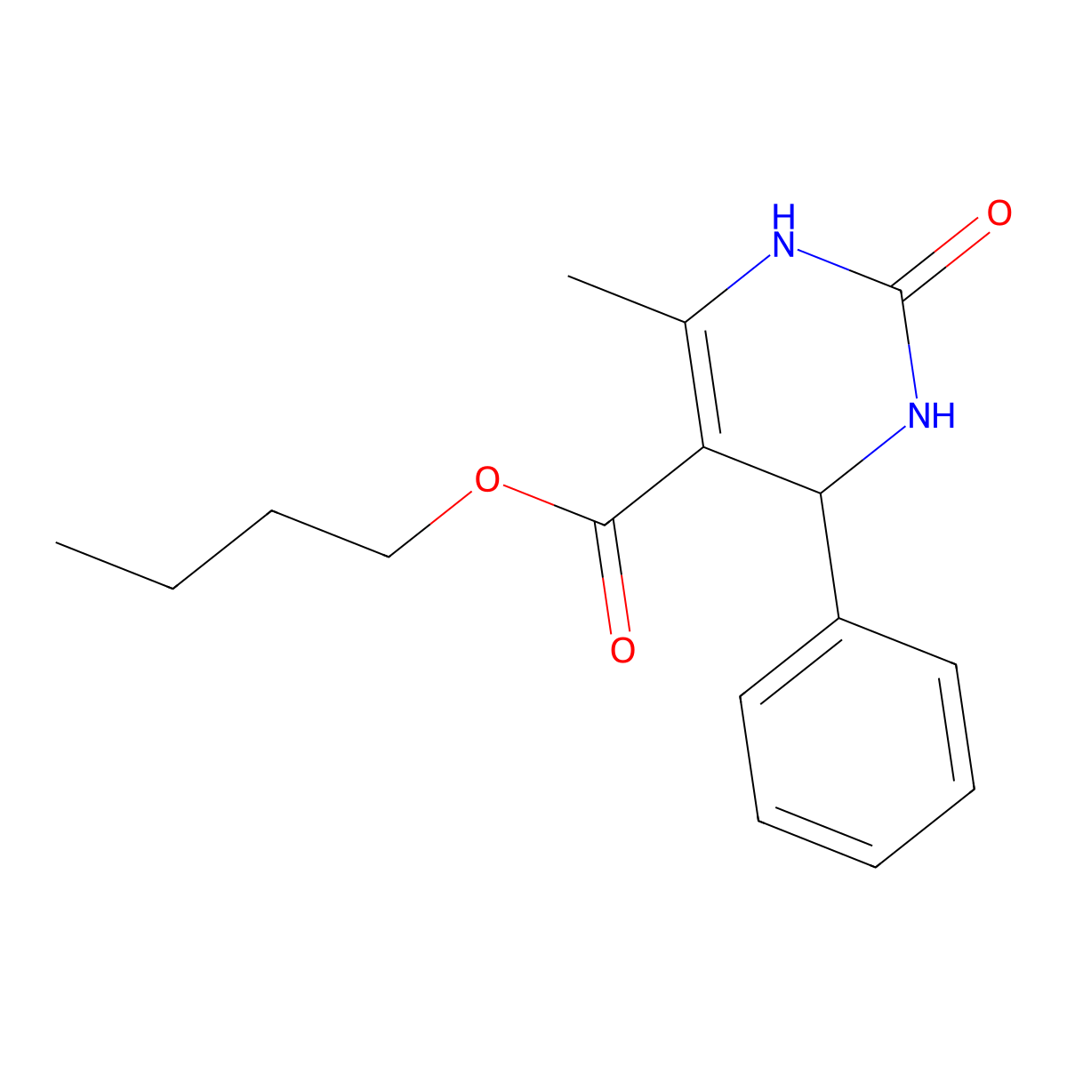 Butyl 6-methyl-2-oxo-4-phenyl-1,2,3,4-tetrahydropyrimidine-5-carboxylate molecular structure, CAS 300667-77-0