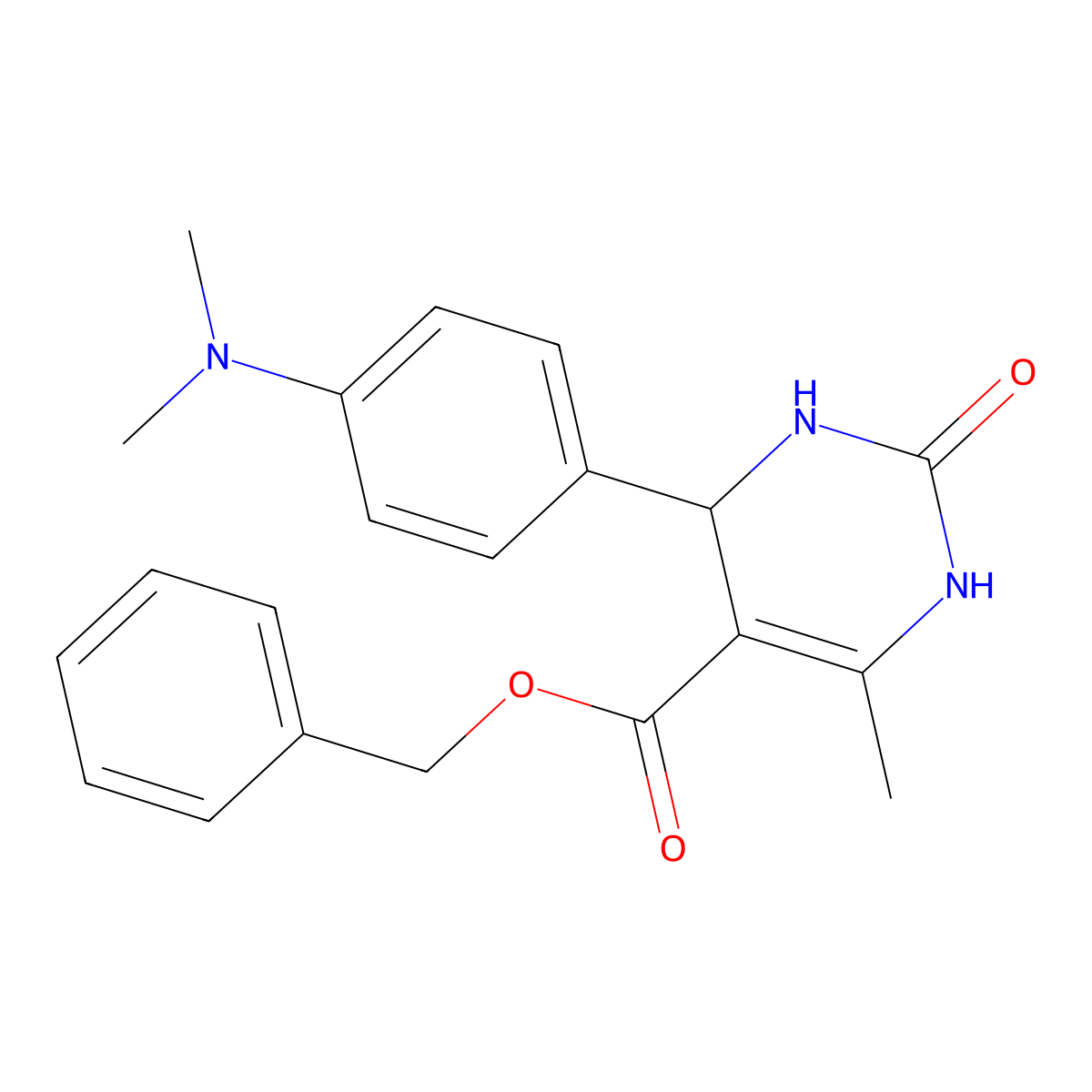 Benzyl 4-(4-(dimethylamino)phenyl)-6-methyl-2-oxo-1,2,3,4-tetrahydropyrimidine-5-carboxylate molecular structure, CAS 300667-82-7