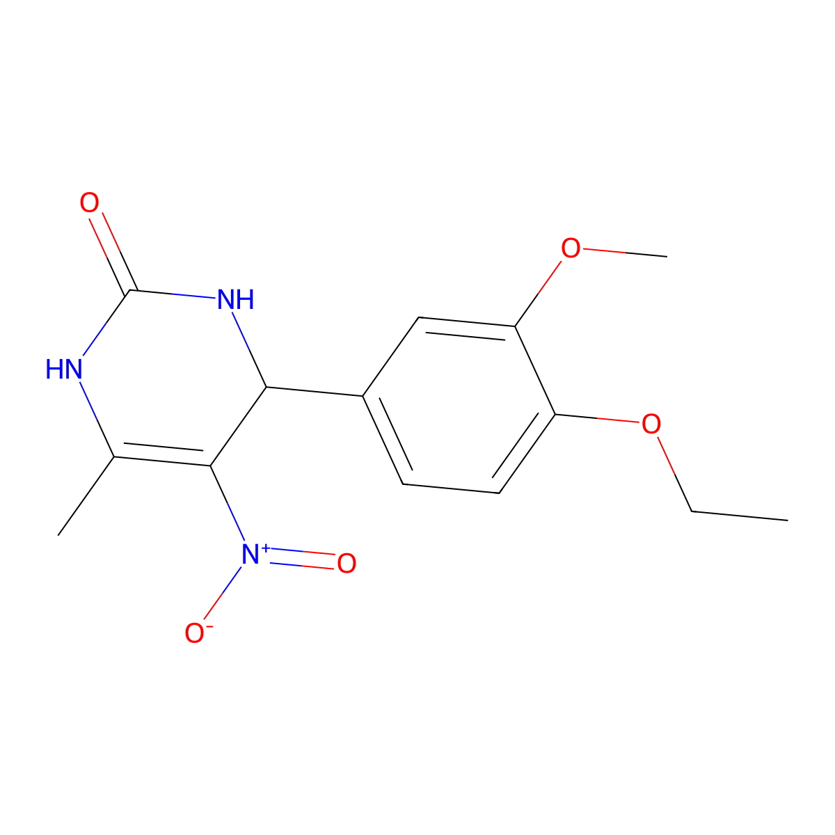 4-(4-ethoxy-3-methoxyphenyl)-6-methyl-5-nitro-3,4-dihydropyrimidin-2(1H)-one molecular structure, CAS 300668-52-4