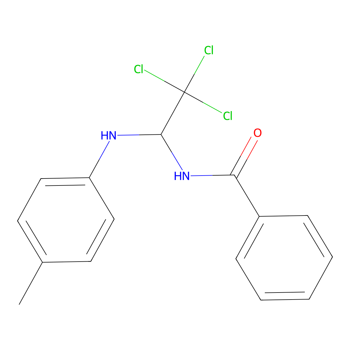 N-(2,2,2-Trichloro-1-(p-tolylamino)ethyl)benzamide molecular structure, CAS 300669-58-3