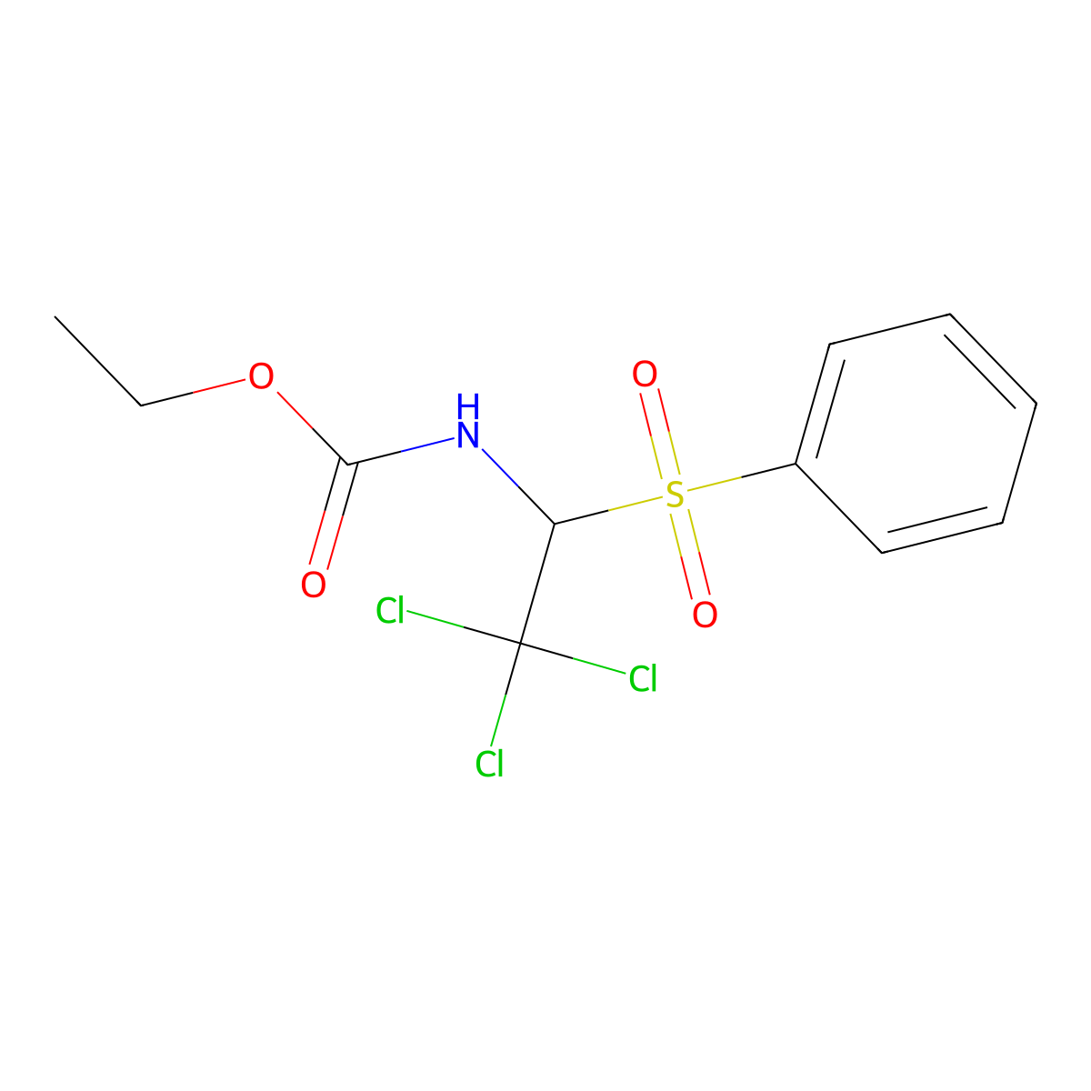 Ethyl [2,2,2-trichloro-1-(phenylsulfonyl)ethyl]carbamate molecular structure, CAS 300670-02-4
