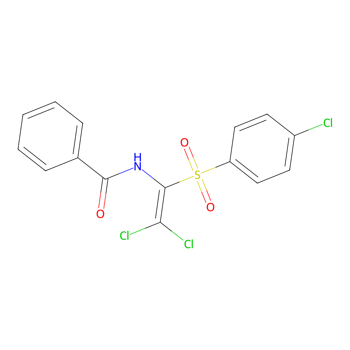 N-[2,2-dichloro-1-(4-chlorophenyl)sulfonylethenyl]benzamide molecular structure, CAS 300670-06-8