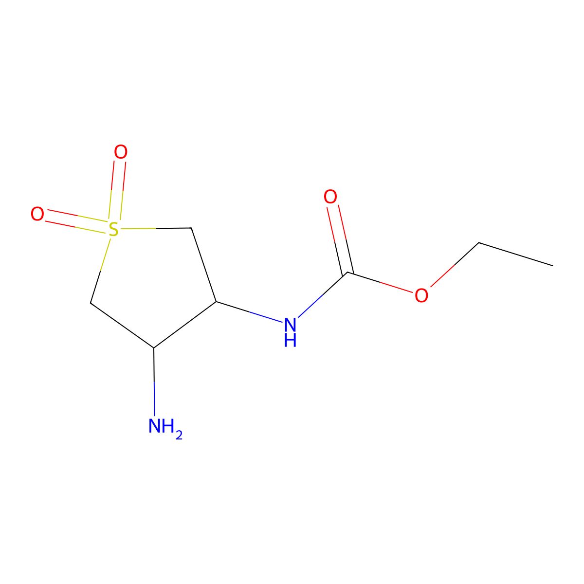 Ethyl (4-amino-1,1-dioxidotetrahydro-3-thienyl)carbamate molecular structure, CAS 300670-11-5