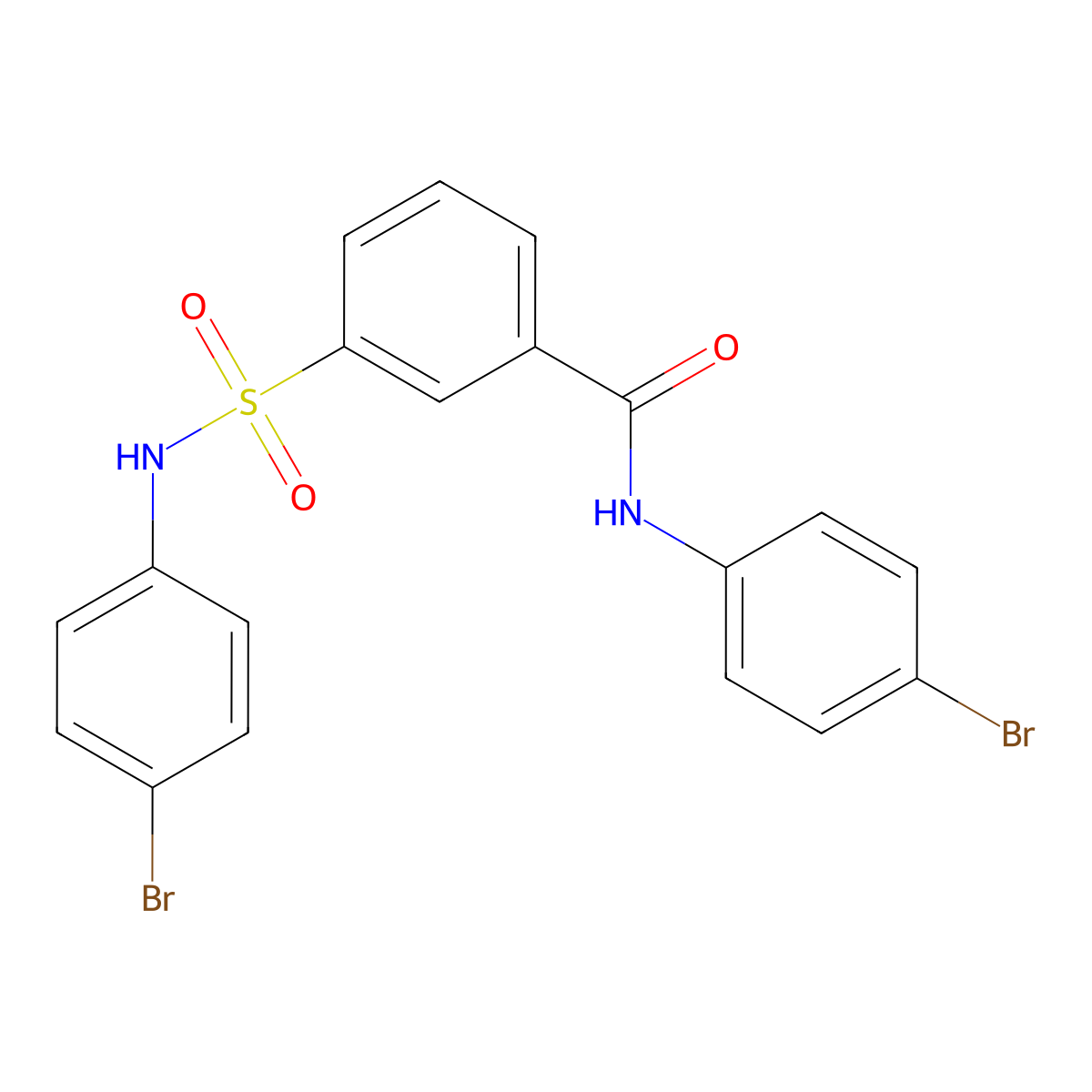N-(4-bromophenyl) 3-(4-bromophenylaminosulfonyl)benzamide molecular structure, CAS 300670-16-0