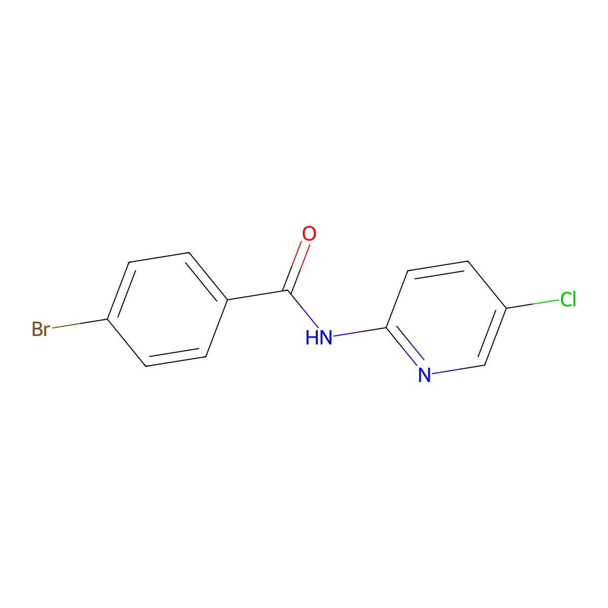 4-Bromo-N-(5-chloro-2-pyridyl)benzamide molecular structure, CAS 300670-29-5