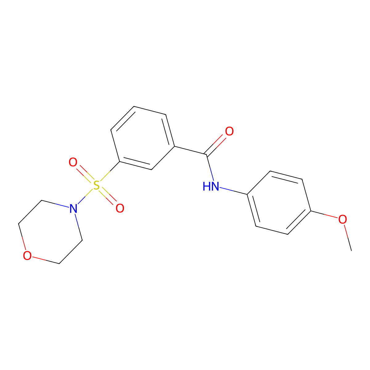 N-(4-Methoxy-phenyl)-3-(morpholine-4-sulfonyl)-benzamide molecular structure, CAS 300670-41-1