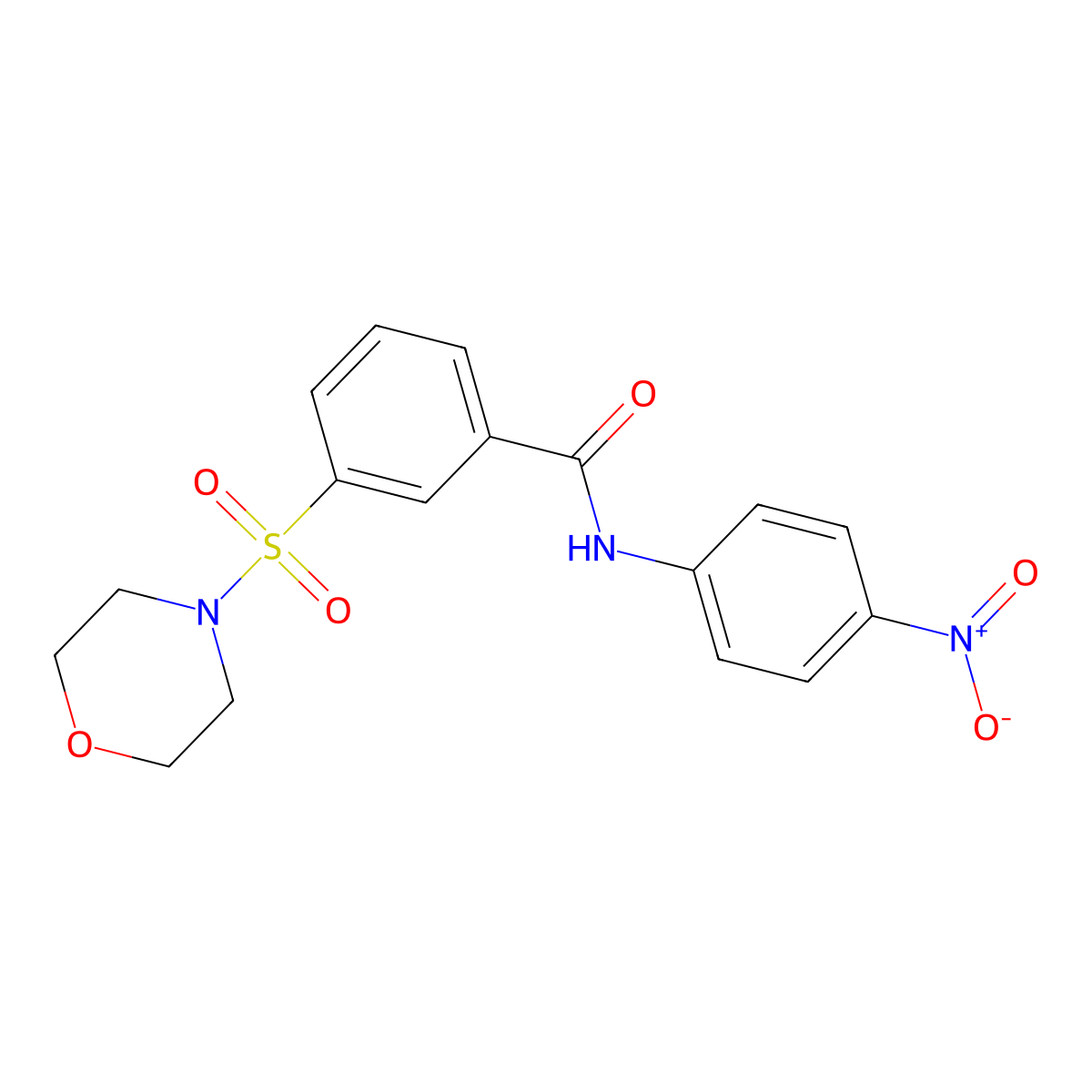 3-(morpholinosulfonyl)-N-(4-nitrophenyl)benzamide molecular structure, CAS 300670-46-6