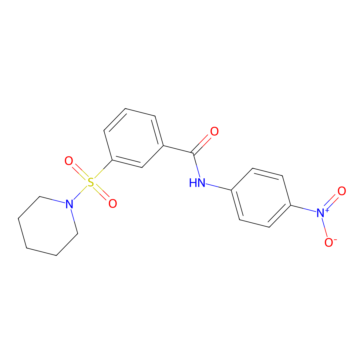 N-(4-nitrophenyl)-3-piperidin-1-ylsulfonylbenzamide molecular structure, CAS 300670-47-7