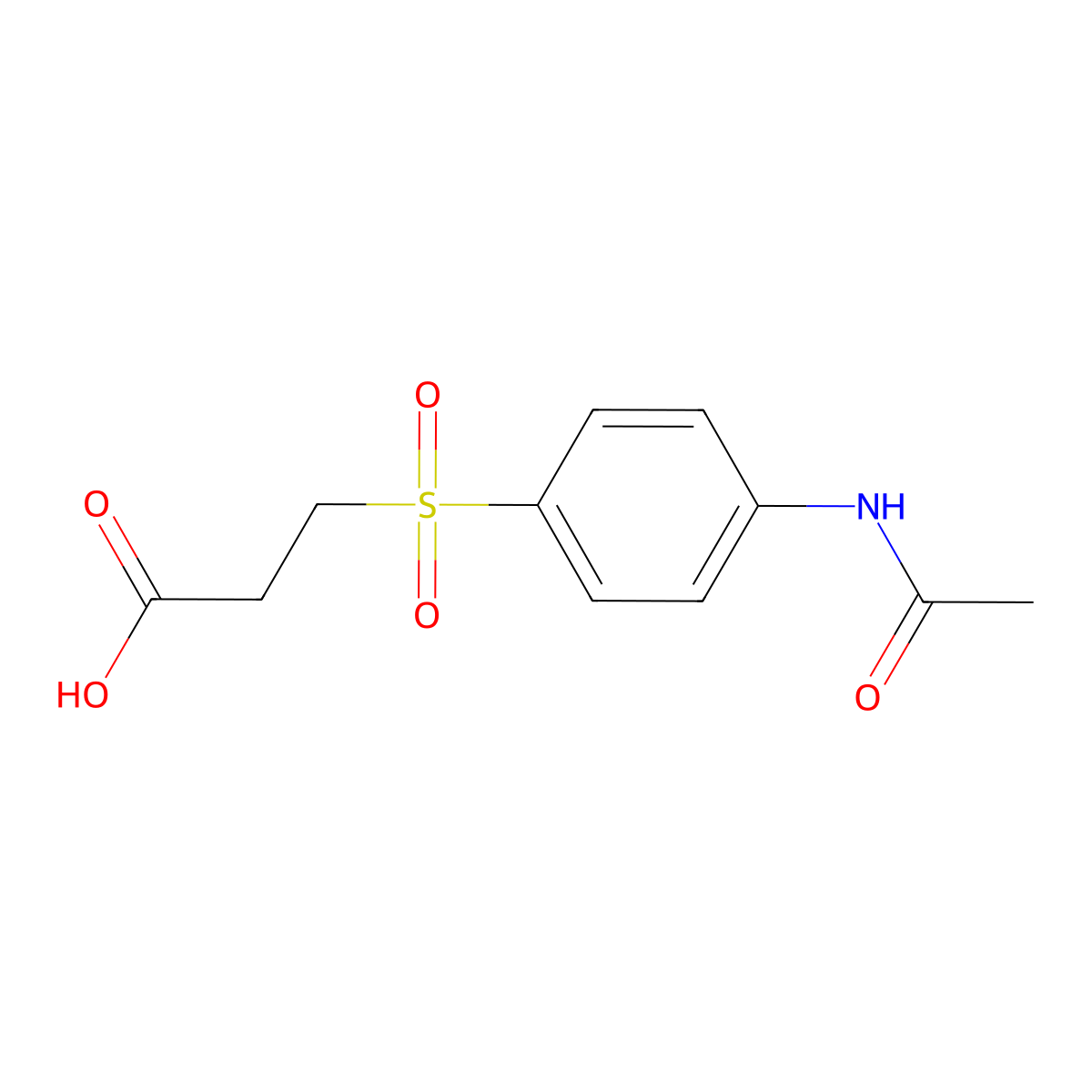 3-(4-Acetylamino-benzenesulfonyl)-propionic acid molecular structure, CAS 300670-60-4