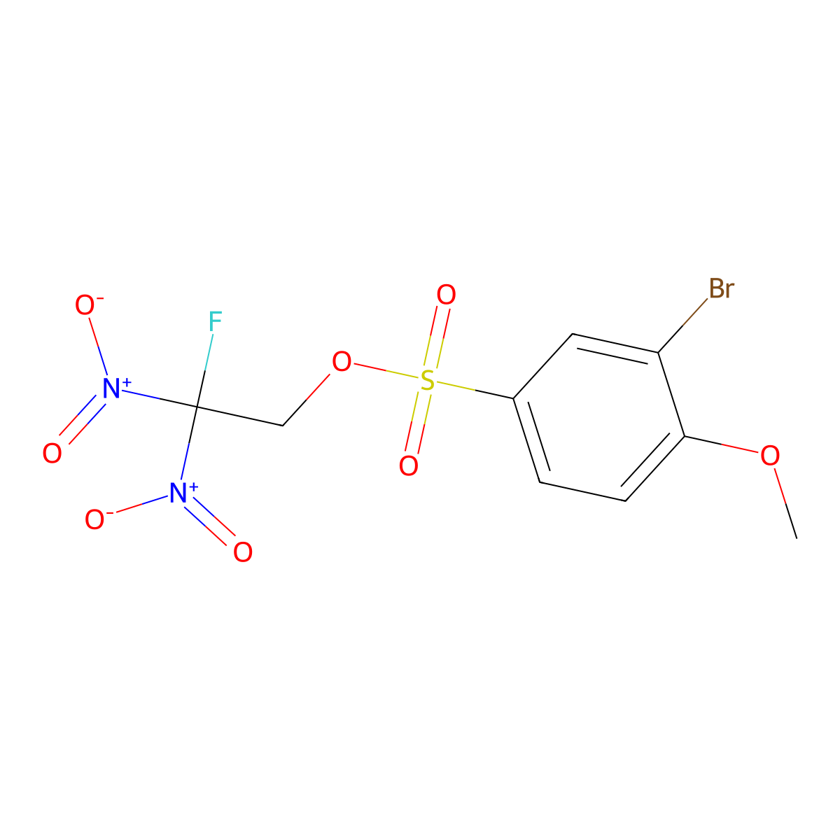 2-Fluoro-2,2-dinitroethyl 3-bromo-4-methoxybenzenesulfonate molecular structure, CAS 300670-97-7
