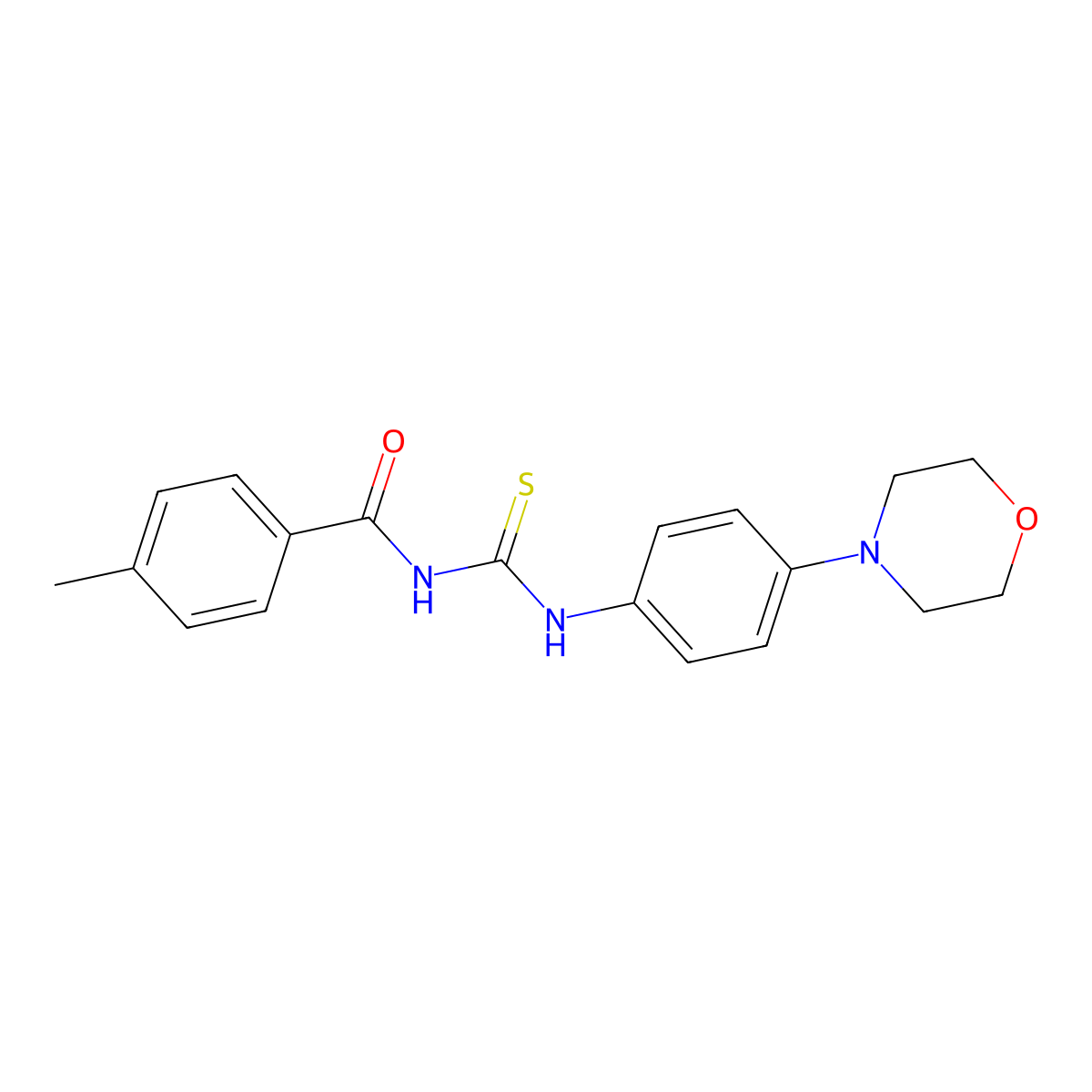4-methyl-N-((4-morpholinophenyl)carbamothioyl)benzamide molecular structure, CAS 300672-98-4