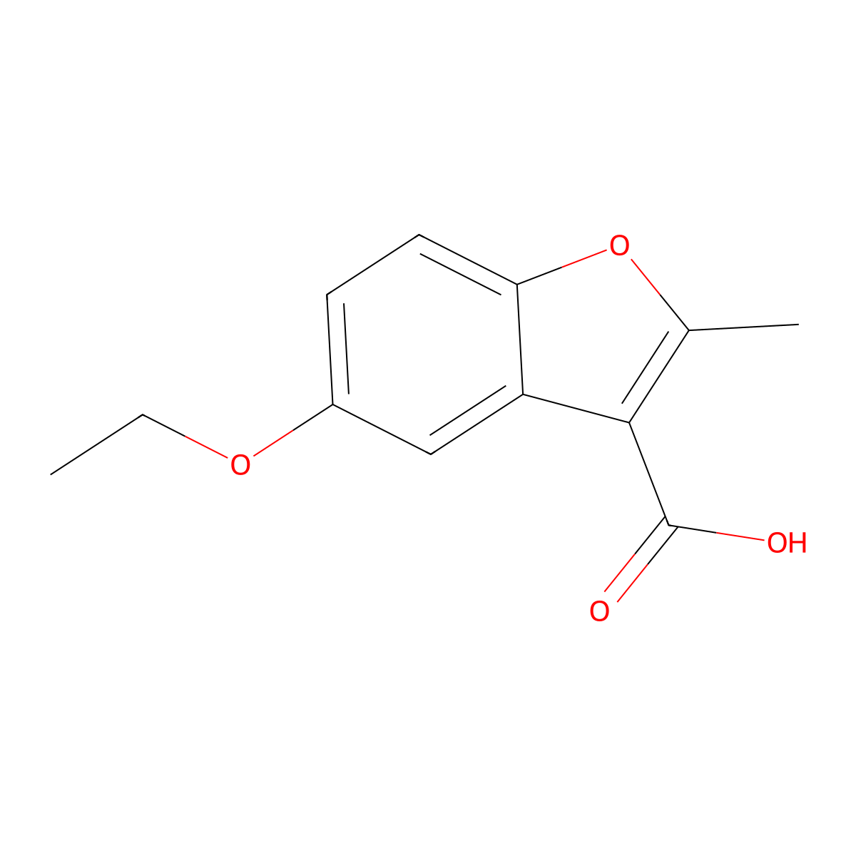 5-Ethoxy-2-methyl-benzofuran-3-carboxylic acid molecular structure, CAS 300673-97-6
