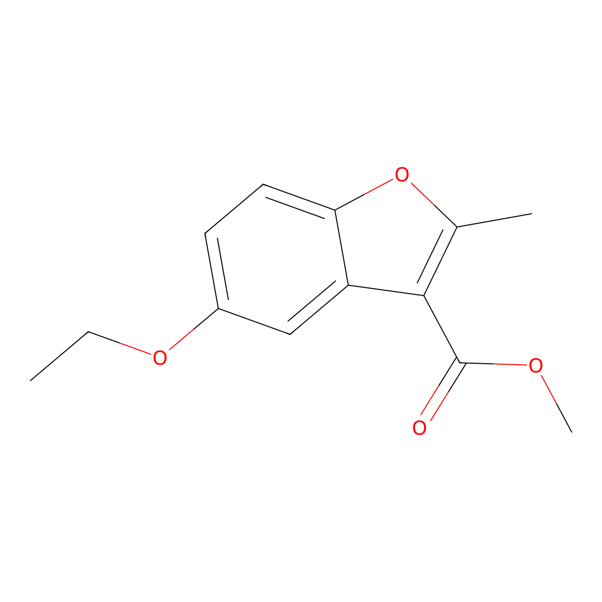 Methyl 5-ethoxy-2-methyl-1-benzofuran-3-carboxylate molecular structure, CAS 300673-98-7