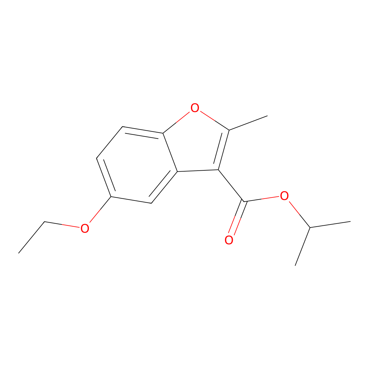 Propan-2-yl 5-ethoxy-2-methyl-1-benzofuran-3-carboxylate molecular structure, CAS 300674-00-4