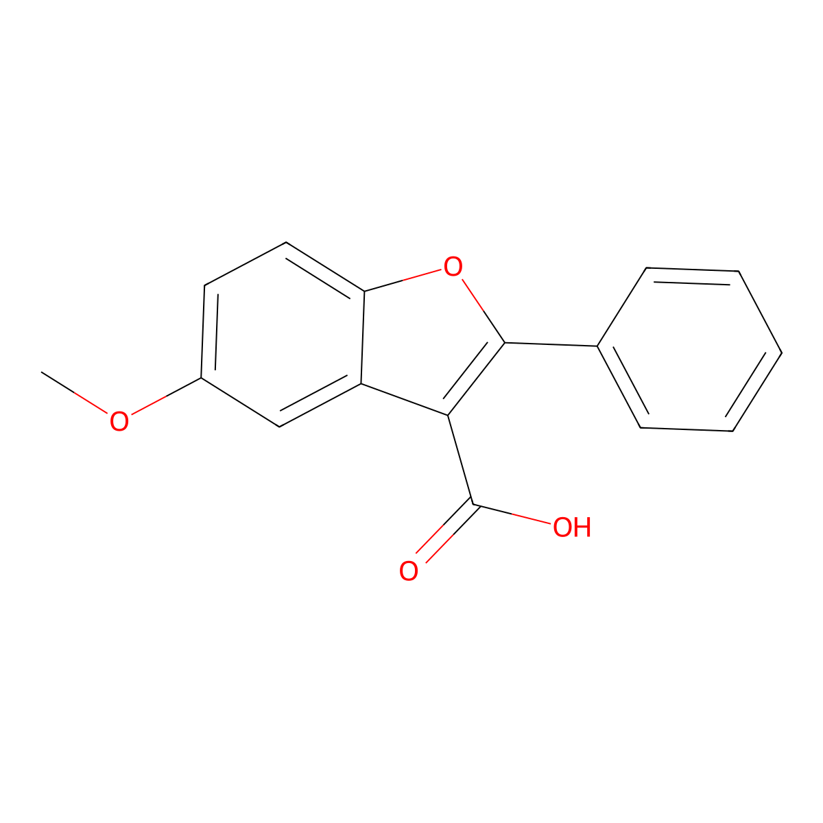 5-Methoxy-2-phenyl-1-benzofuran-3-carboxylic acid molecular structure, CAS 300674-03-7