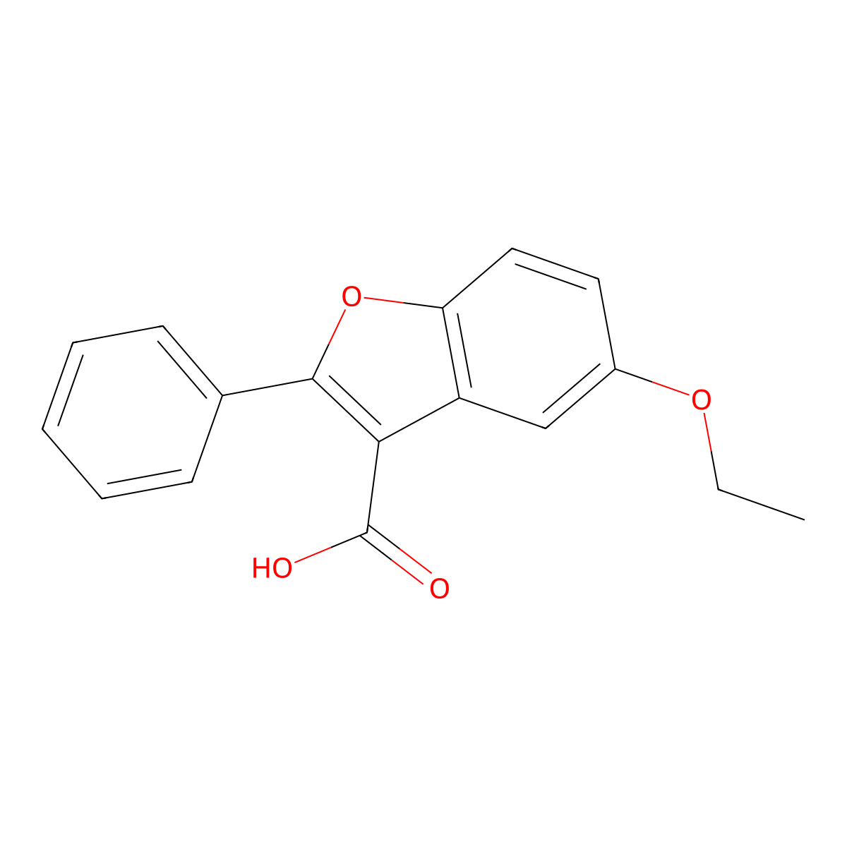 5-Ethoxy-2-phenyl-1-benzofuran-3-carboxylic acid molecular structure, CAS 300674-08-2
