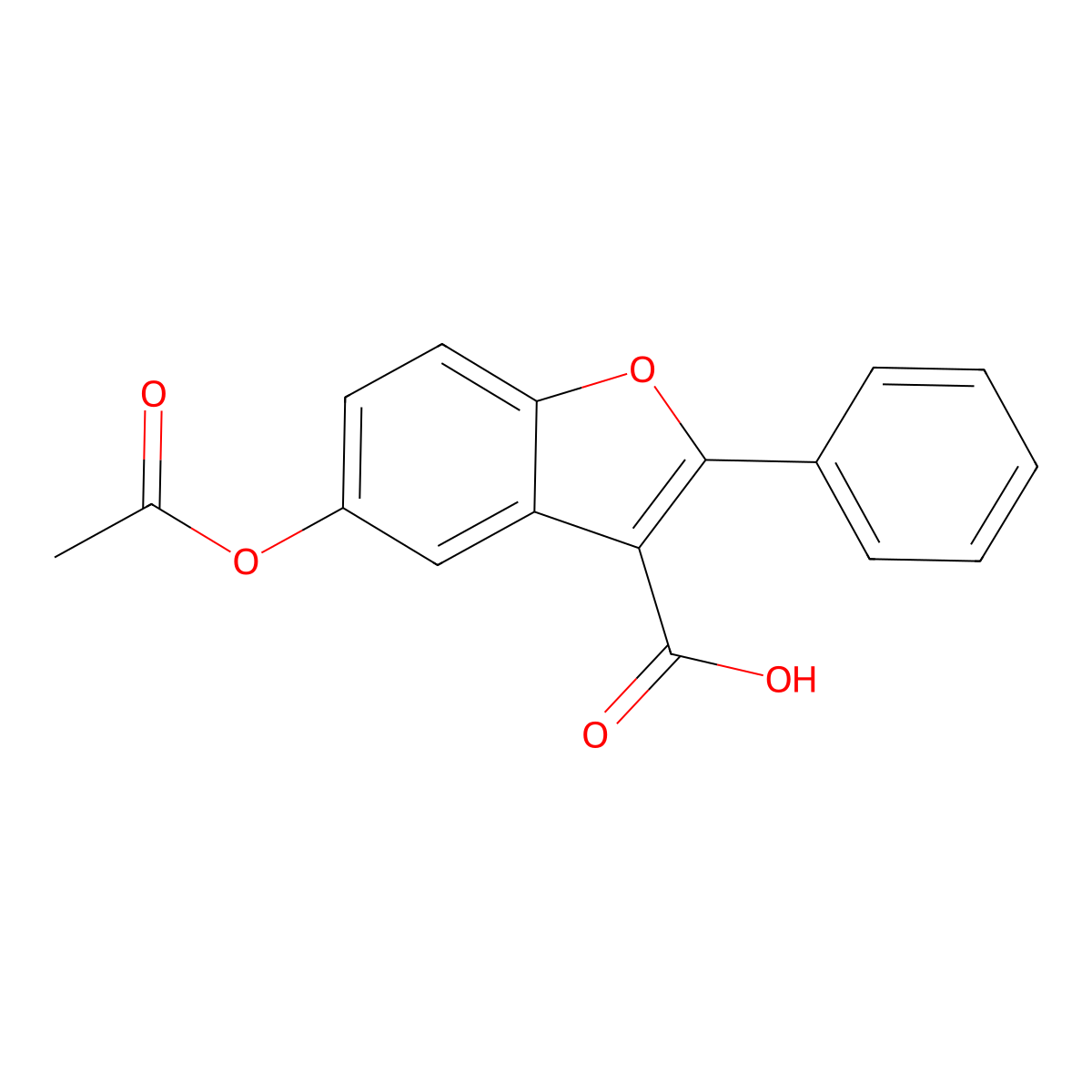 5-(Acetyloxy)-2-phenyl-1-benzofuran-3-carboxylic acid molecular structure, CAS 300674-14-0