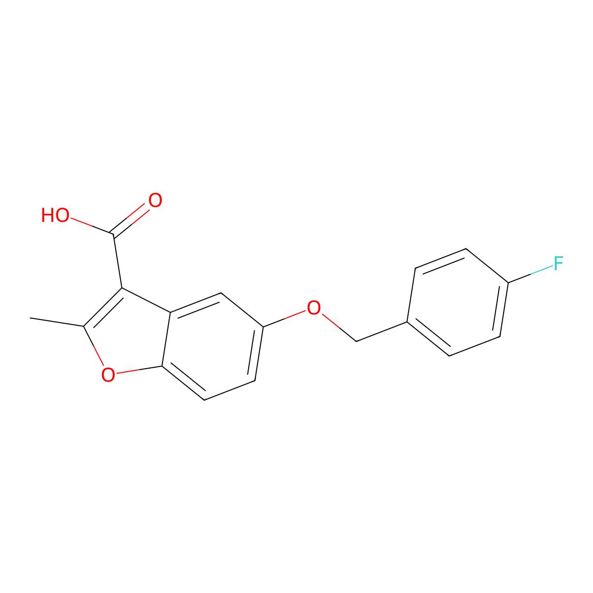 5-((4-Fluorobenzyl)oxy)-2-methylbenzofuran-3-carboxylic acid molecular structure, CAS 300674-16-2