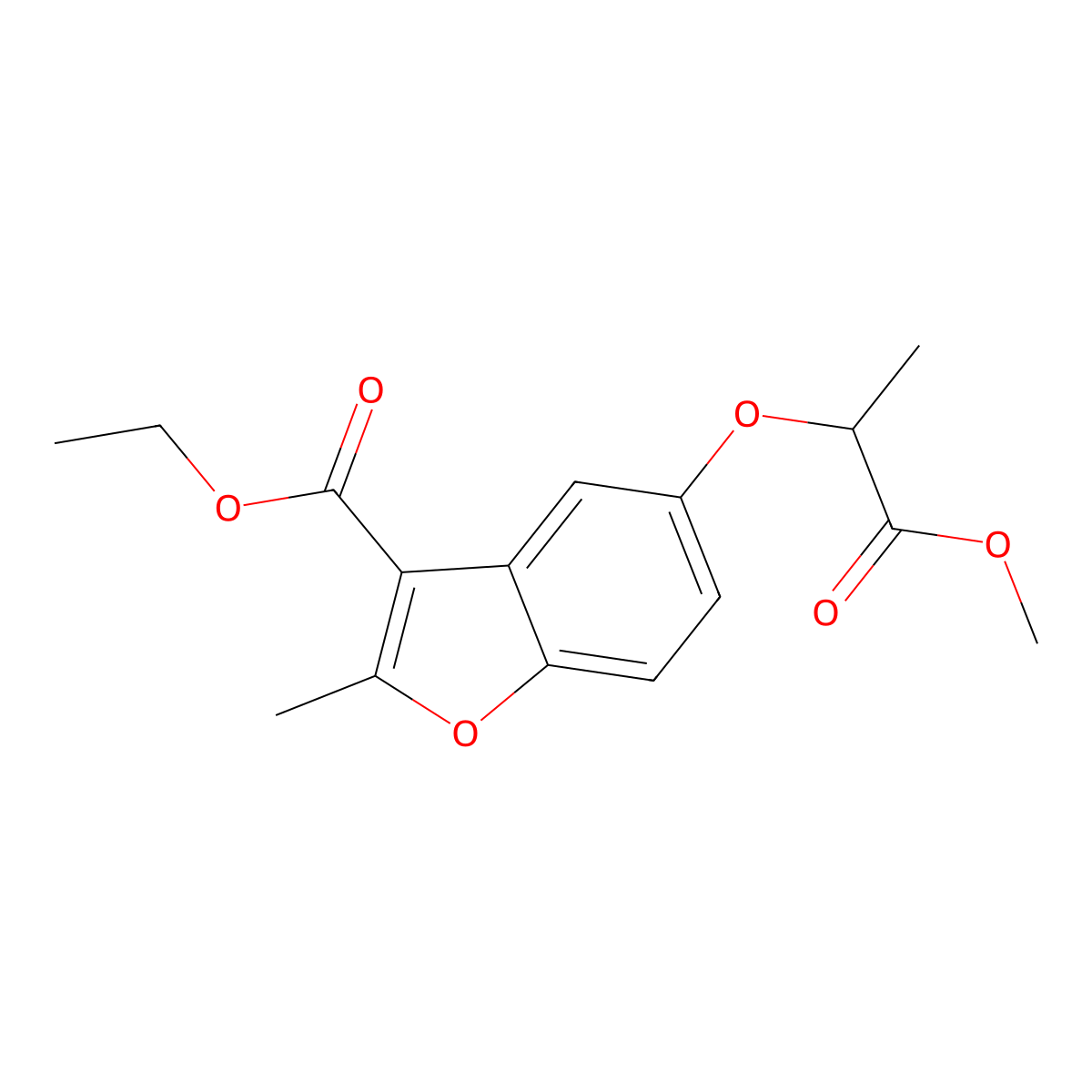 Ethyl 5-[(1-methoxy-1-oxopropan-2-yl)oxy]-2-methyl-1-benzofuran-3-carboxylate molecular structure, CAS 300674-18-4