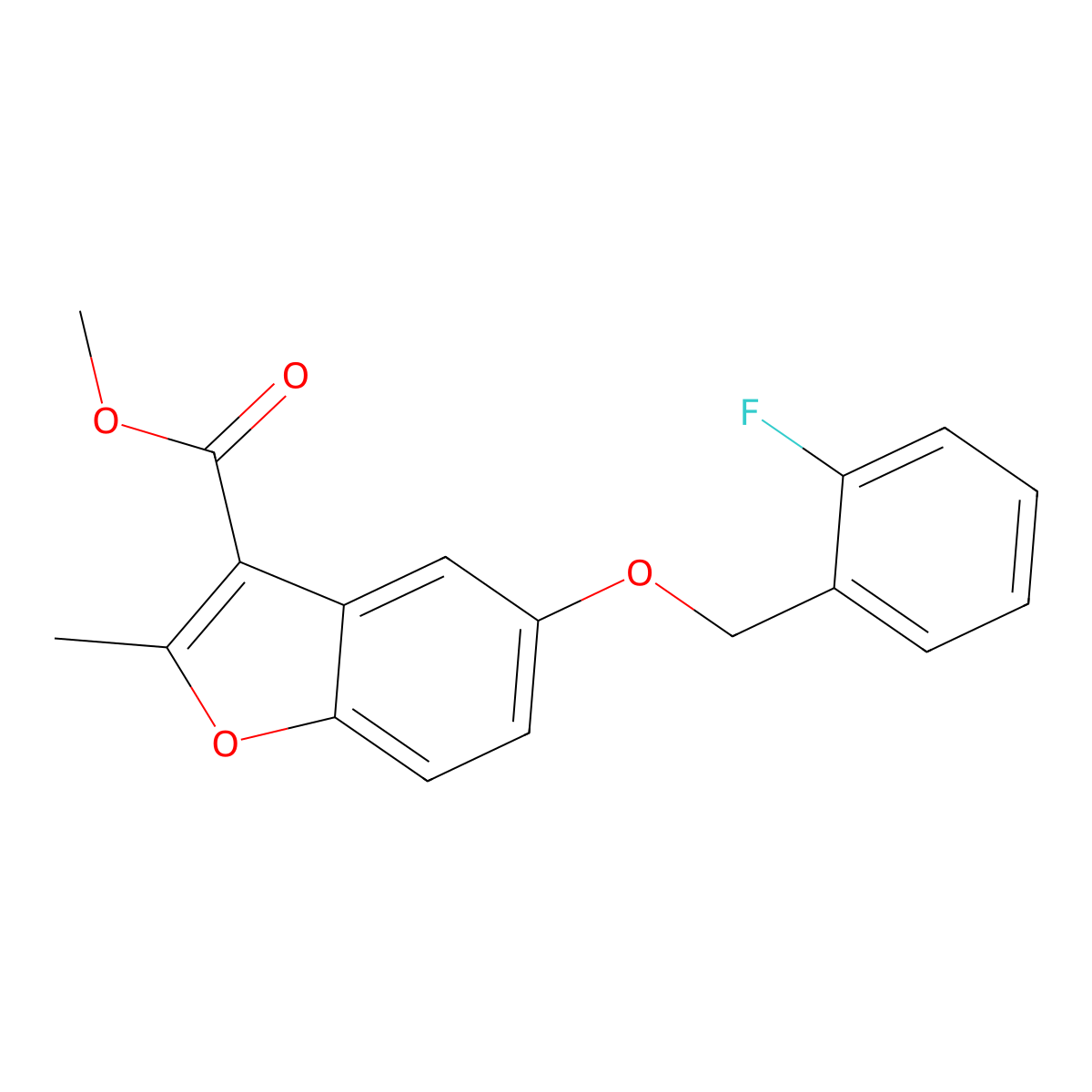 Methyl 5-[(2-fluorophenyl)methoxy]-2-methyl-1-benzofuran-3-carboxylate molecular structure, CAS 300674-20-8