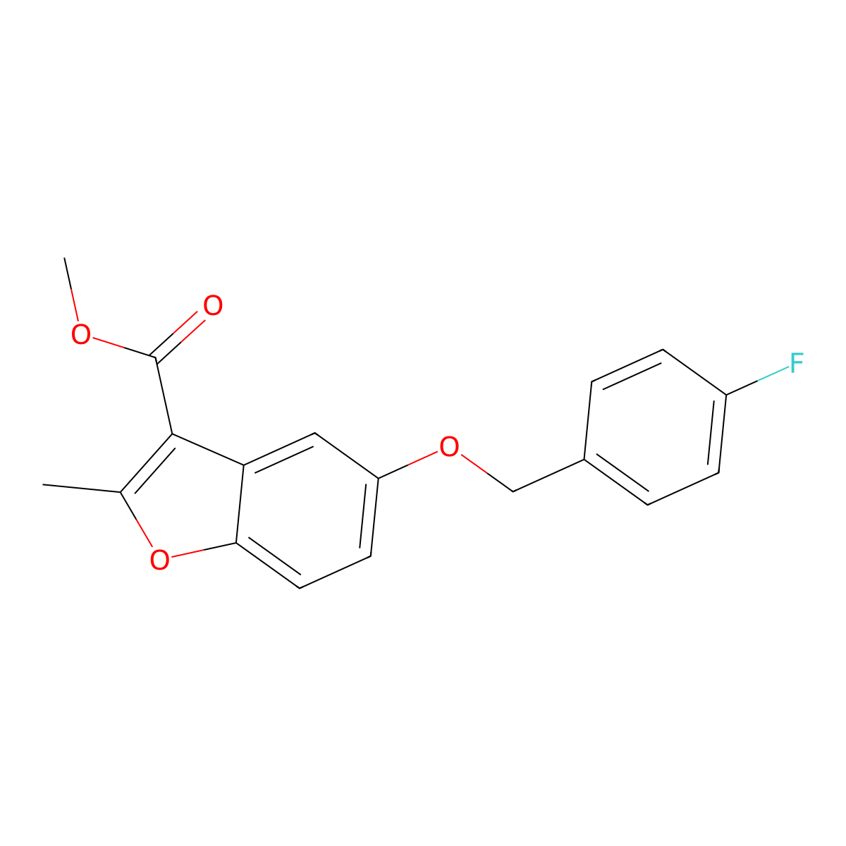 Methyl 5-[(4-fluorophenyl)methoxy]-2-methyl-1-benzofuran-3-carboxylate molecular structure, CAS 300674-21-9