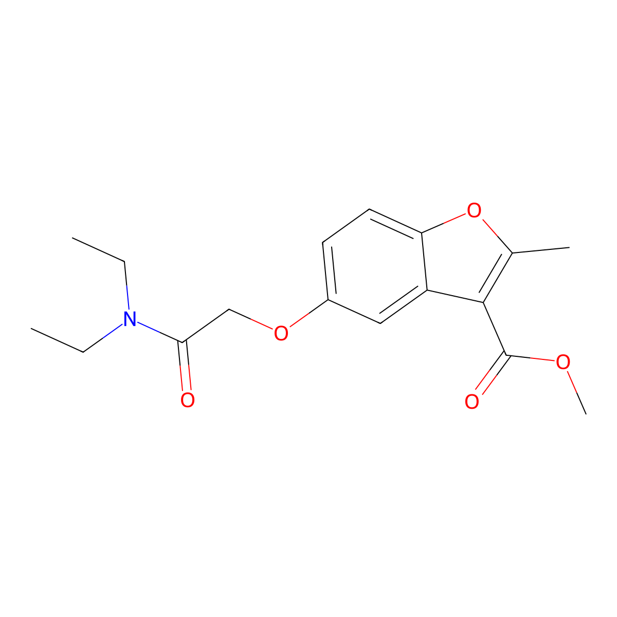 Methyl 5-[(diethylcarbamoyl)methoxy]-2-methyl-1-benzofuran-3-carboxylate molecular structure, CAS 300674-24-2