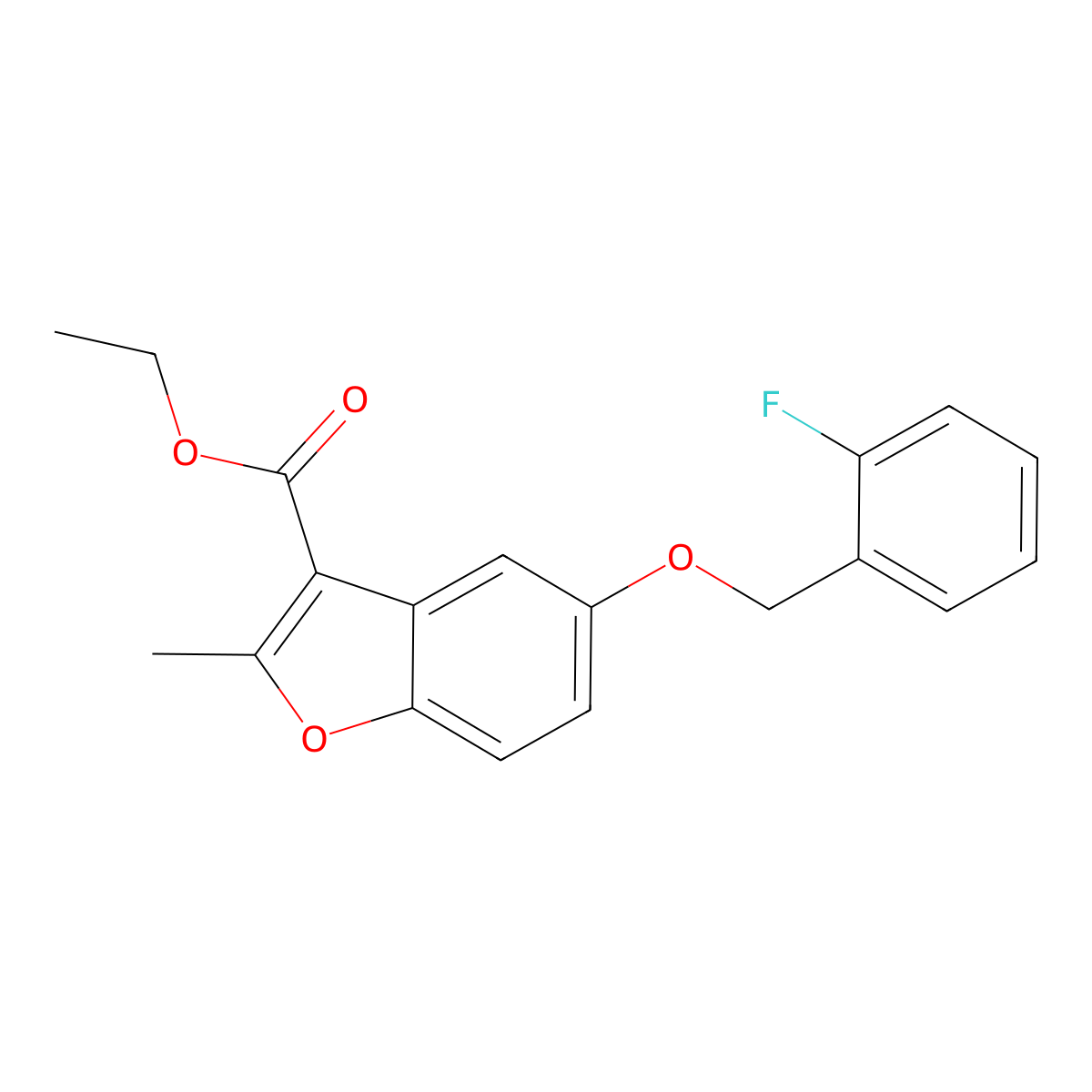 Ethyl 5-[(2-fluorophenyl)methoxy]-2-methyl-1-benzofuran-3-carboxylate molecular structure, CAS 300674-27-5
