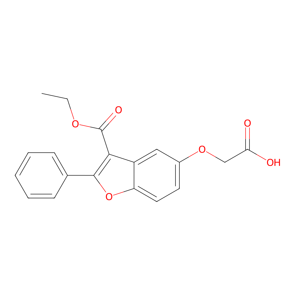 5-Carboxymethoxy-2-phenyl-benzofuran-3-carboxylic acid ethyl ester molecular structure, CAS 300674-36-6