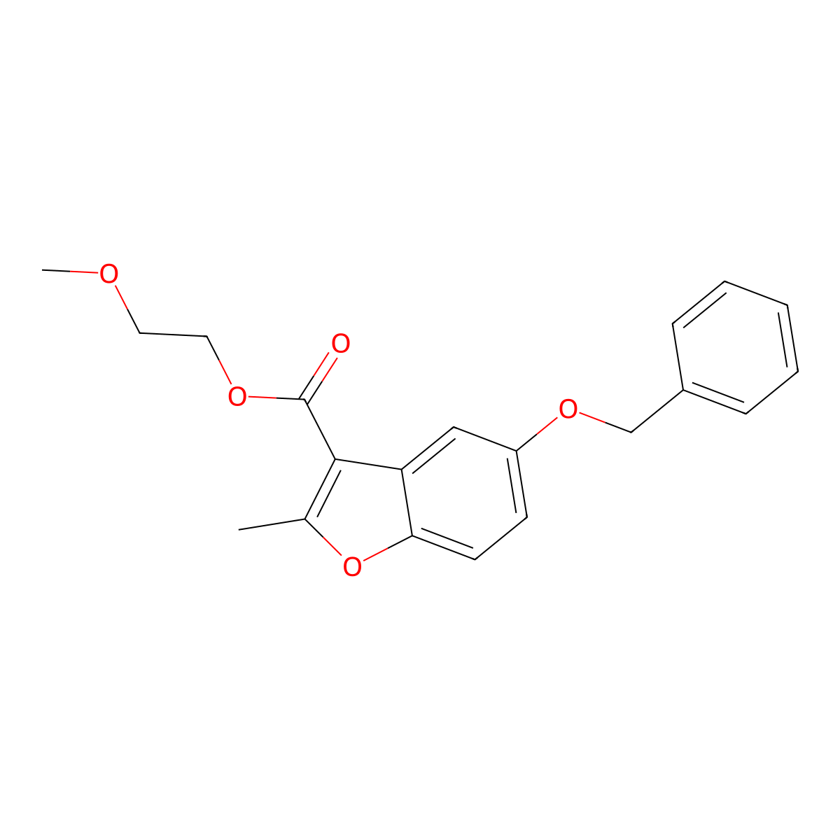 2-Methoxyethyl 5-(benzyloxy)-2-methyl-1-benzofuran-3-carboxylate molecular structure, CAS 300674-37-7