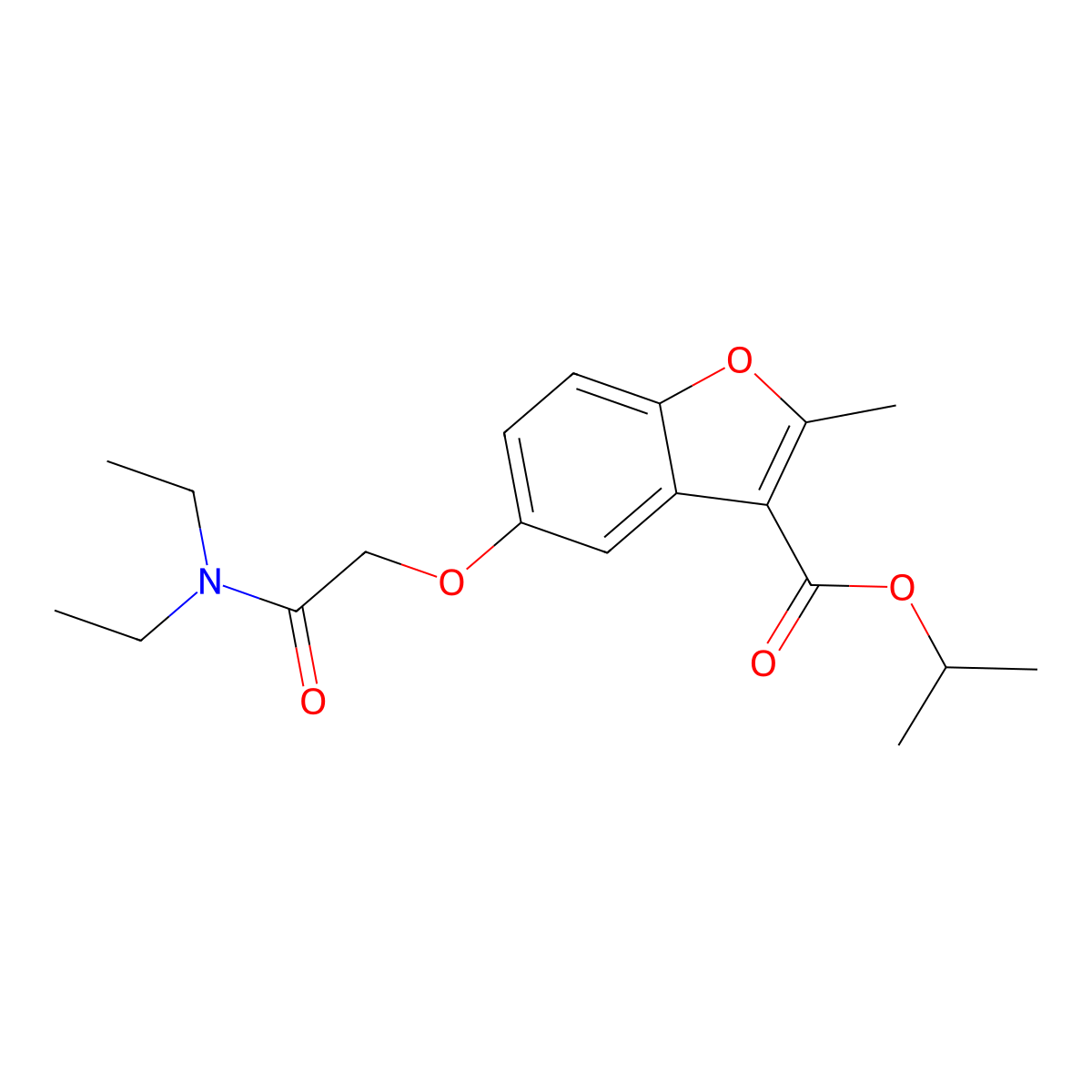 Propan-2-yl 5-[2-(diethylamino)-2-oxoethoxy]-2-methyl-1-benzofuran-3-carboxylate molecular structure, CAS 300674-41-3