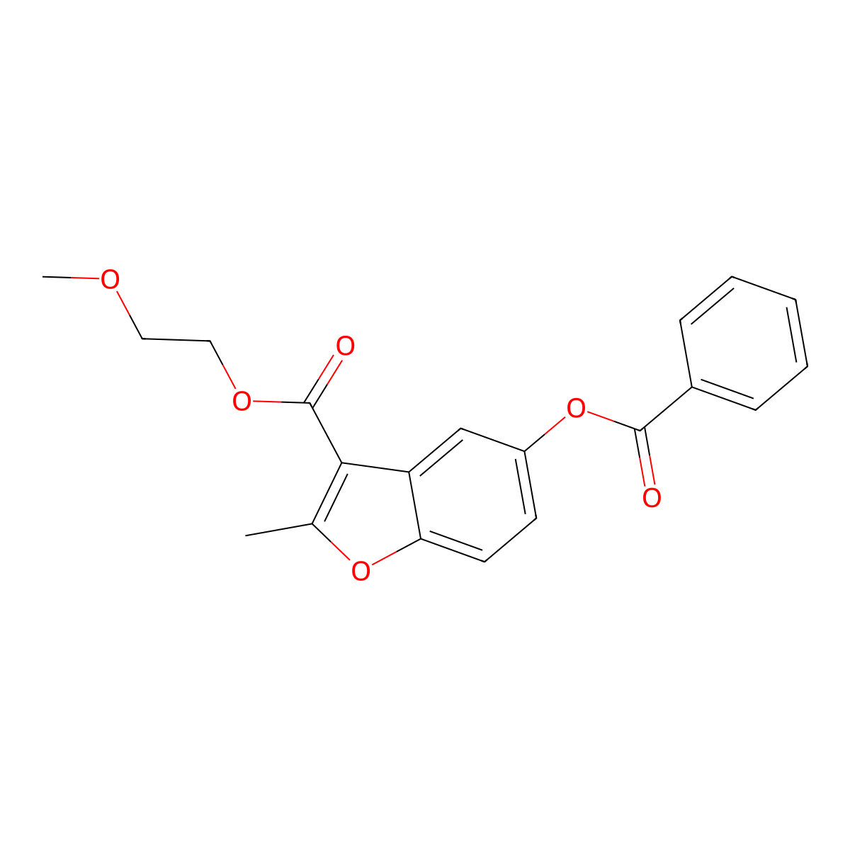 2-Methoxyethyl 5-(benzoyloxy)-2-methyl-1-benzofuran-3-carboxylate molecular structure, CAS 300674-45-7