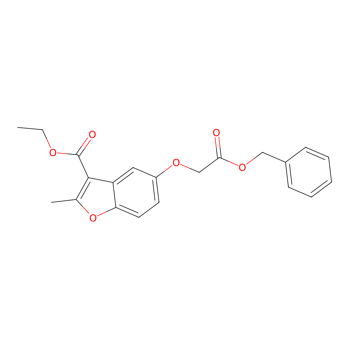 Ethyl 5-[2-(benzyloxy)-2-oxoethoxy]-2-methyl-1-benzofuran-3-carboxylate molecular structure, CAS 300674-53-7