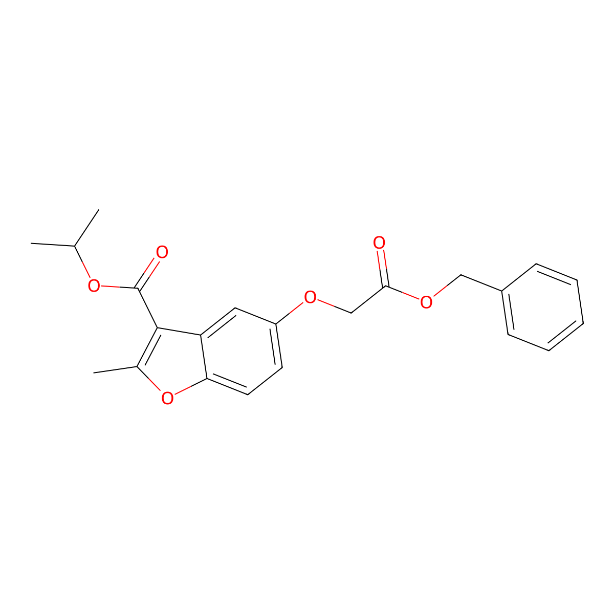 Propan-2-yl 5-[2-(benzyloxy)-2-oxoethoxy]-2-methyl-1-benzofuran-3-carboxylate molecular structure, CAS 300674-59-3