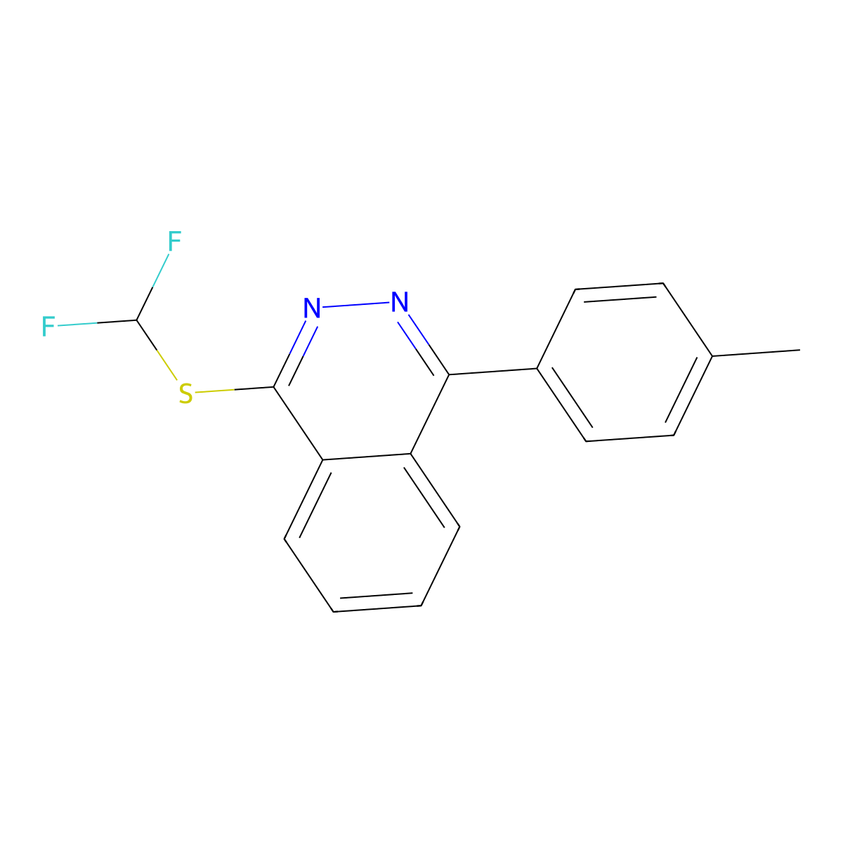 1-[(Difluoromethyl)sulfanyl]-4-(4-methylphenyl)phthalazine molecular structure, CAS 300675-07-4