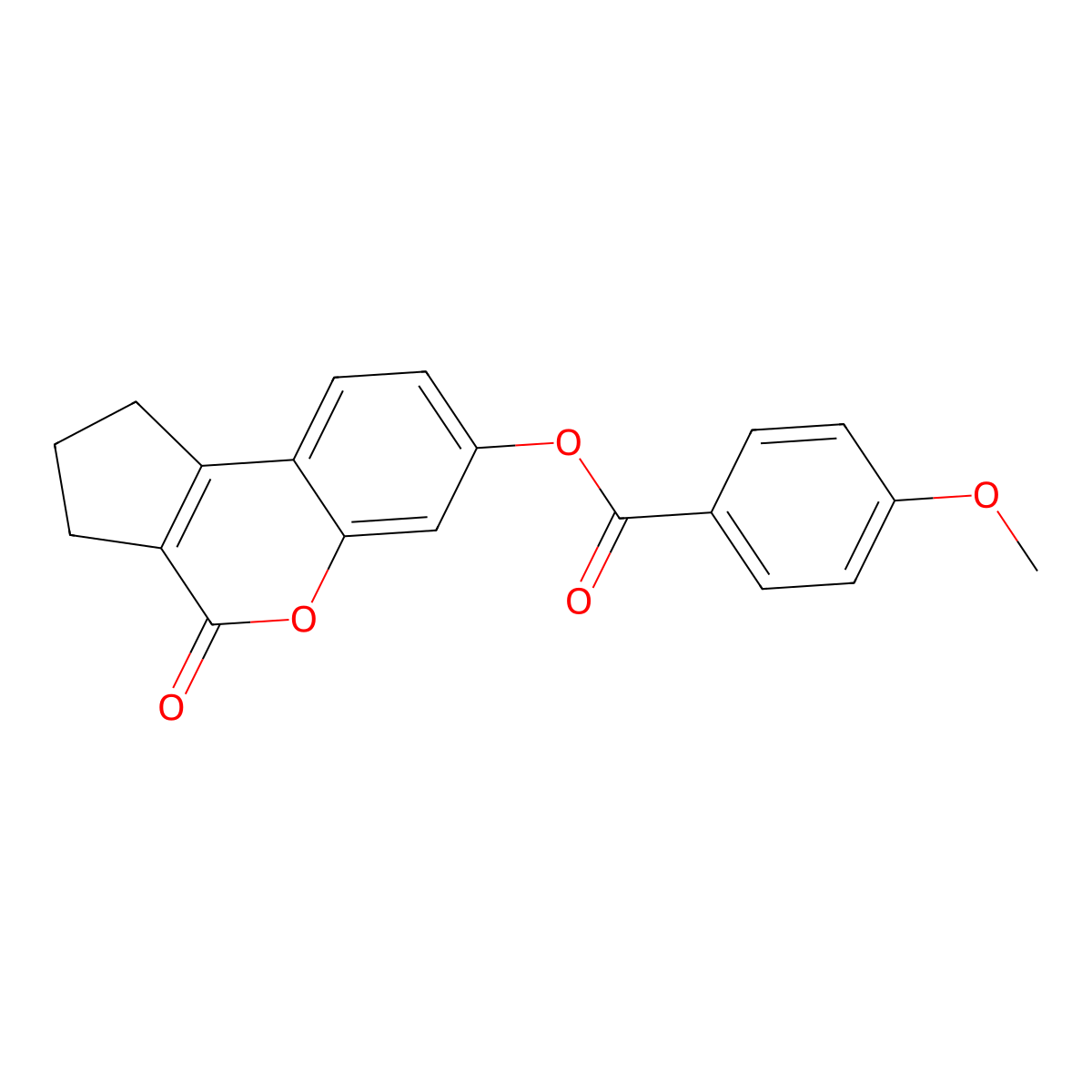 4-Oxo-1,2,3,4-tetrahydrocyclopenta[c]chromen-7-yl 4-methoxybenzoate molecular structure, CAS 300675-40-5
