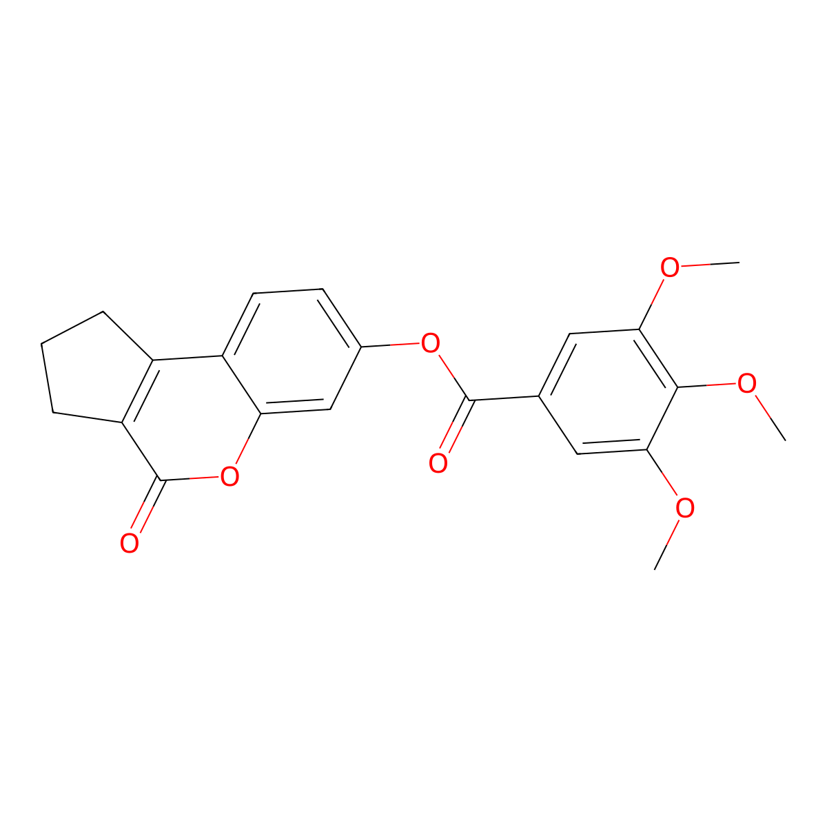 4-Oxo-1,2,3,4-tetrahydrocyclopenta[c]chromen-7-yl 3,4,5-trimethoxybenzoate molecular structure, CAS 300675-41-6