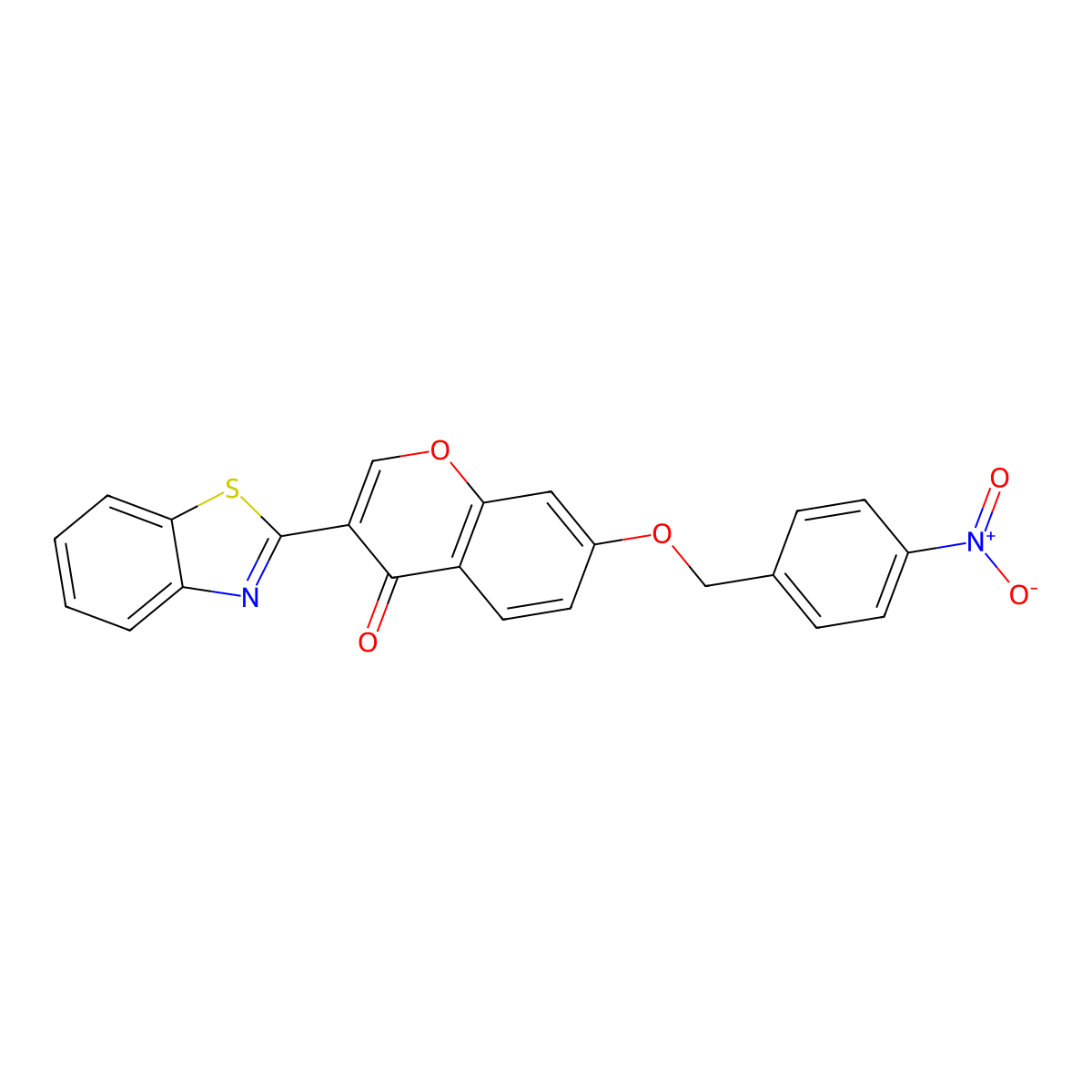 3-(1,3-Benzothiazol-2-yl)-7-[(4-nitrophenyl)methoxy]chromen-4-one molecular structure, CAS 300676-03-3
