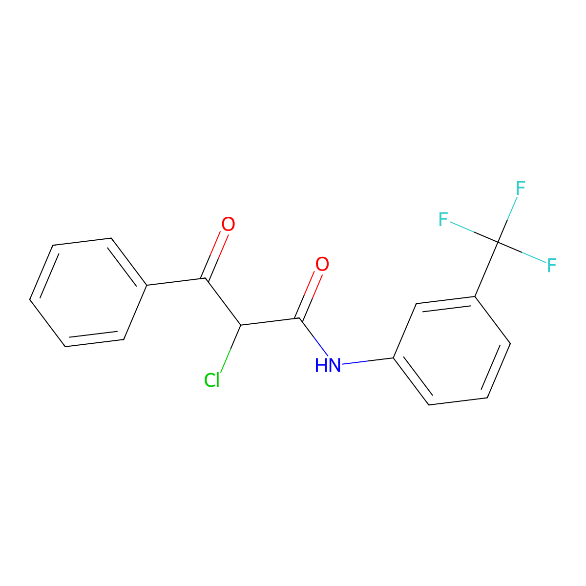 2-chloro-3-oxo-3-phenyl-N-[3-(trifluoromethyl)phenyl]propanamide molecular structure, CAS 300676-13-5